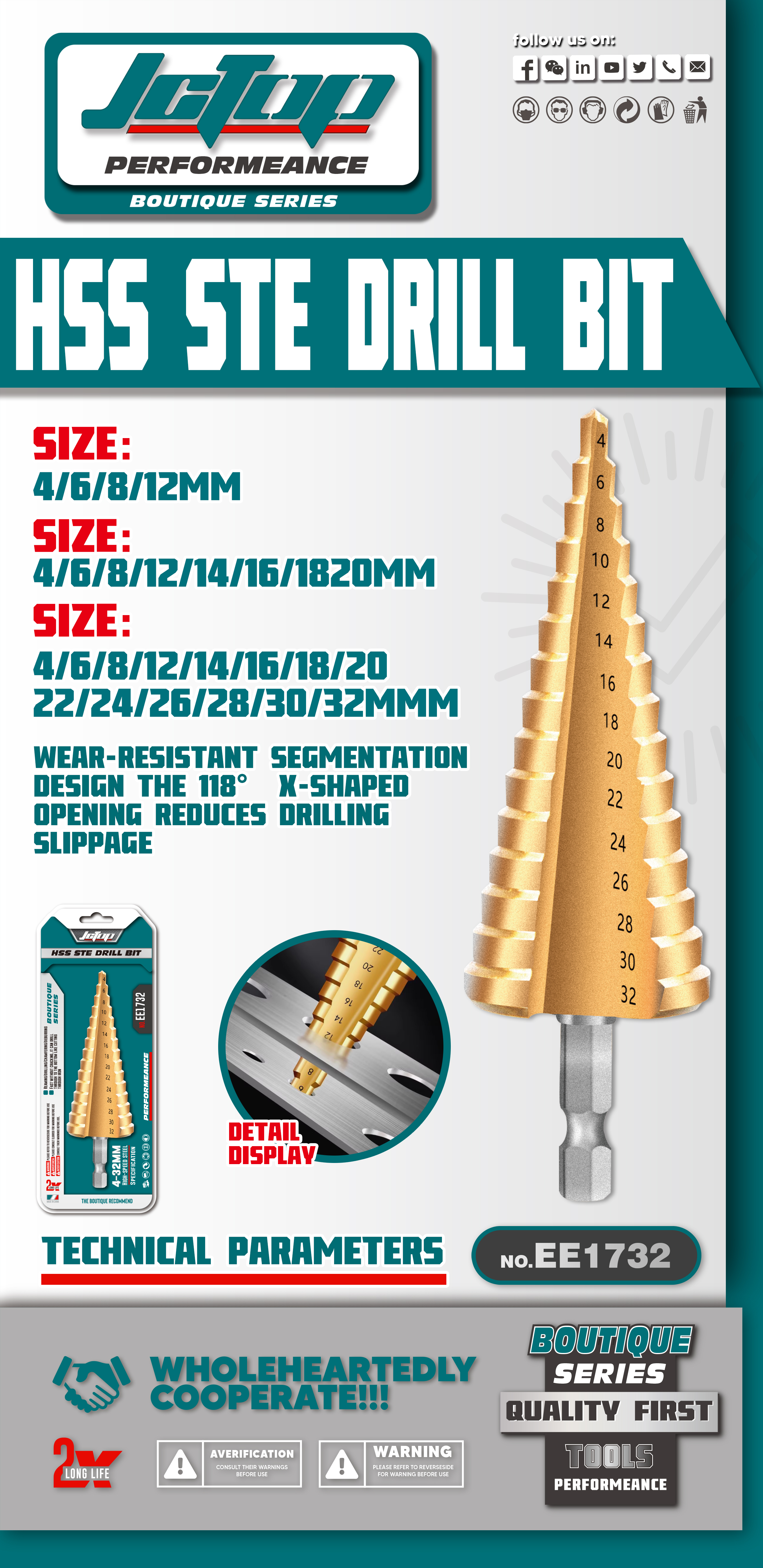 HSS Step Drill Bit, EE1732