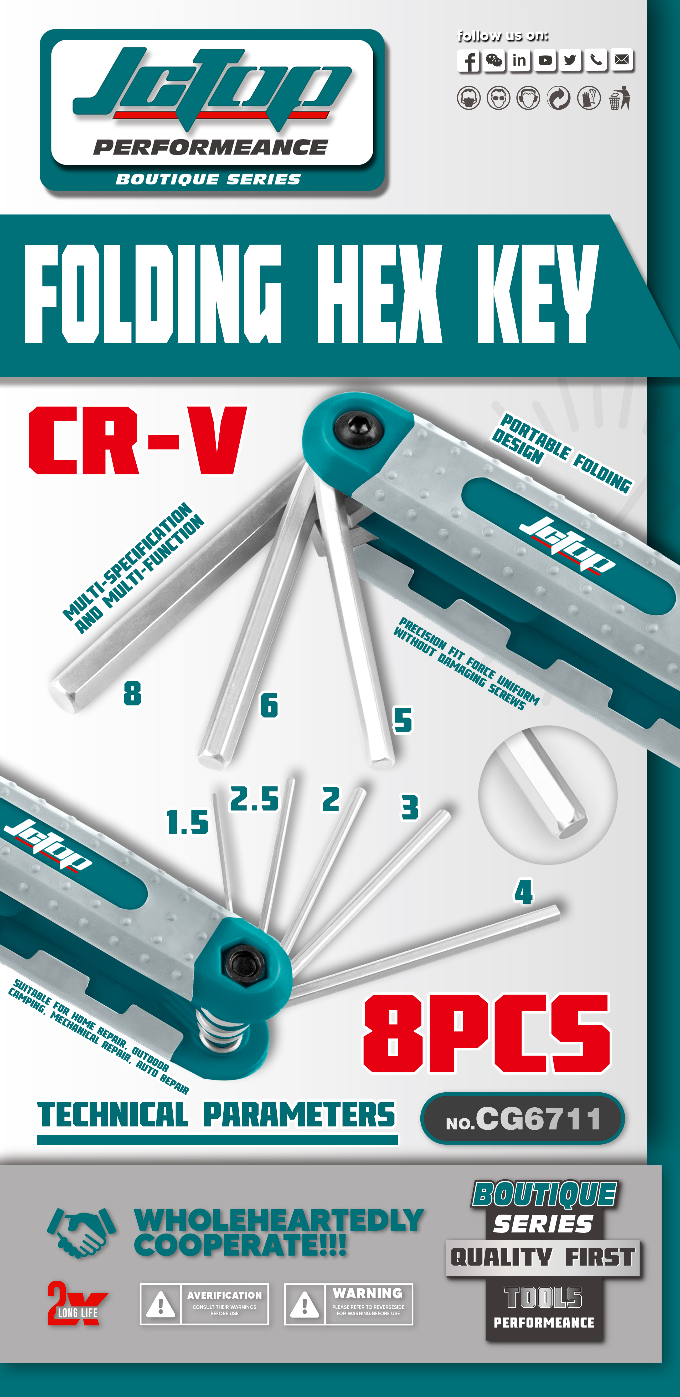 Folding Hex Key Set, CG6711