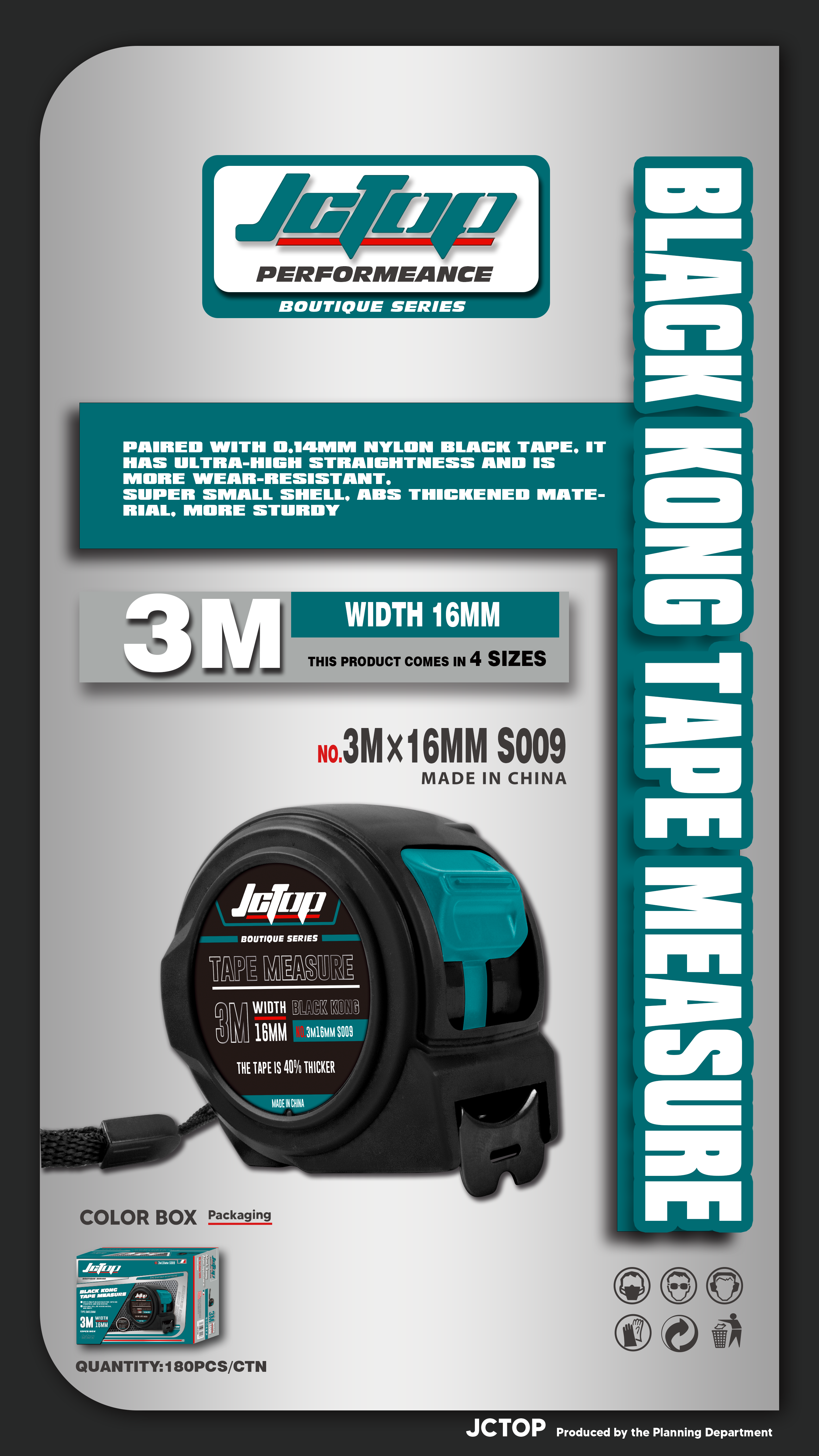 Black Kong Tape Measure, S009-3M