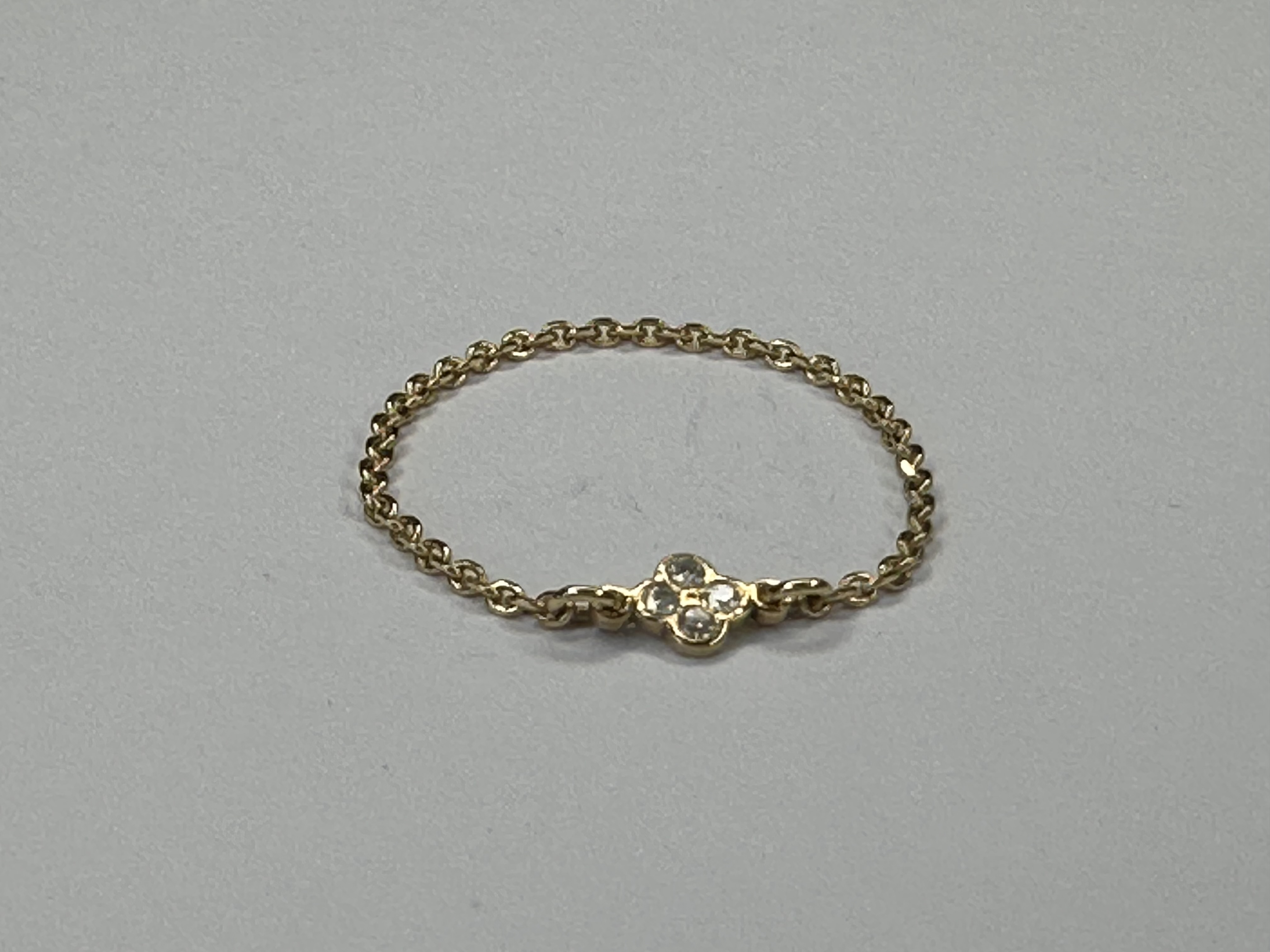 Bague Chaînette 4 diamants trèfle