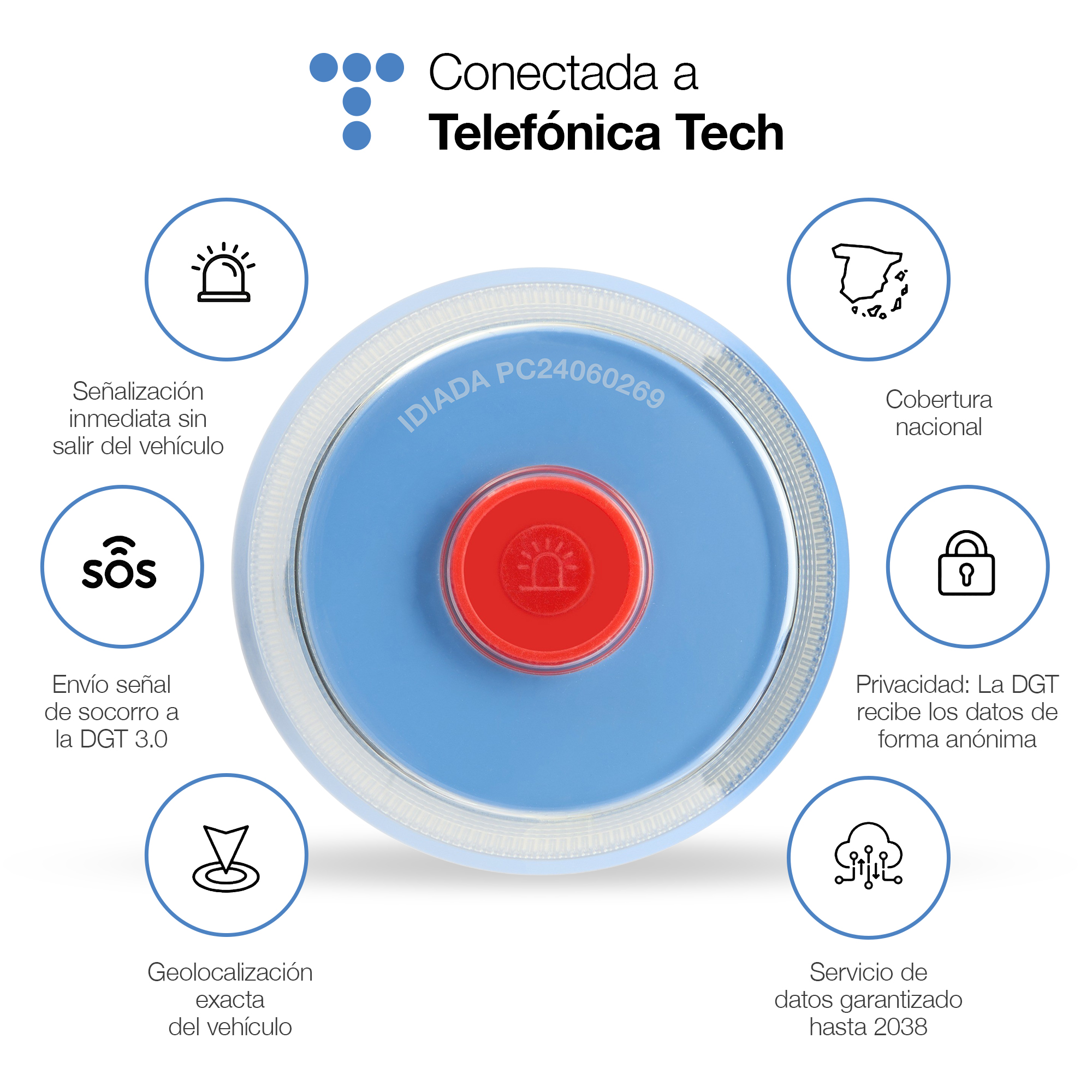 Luz de Emergencia V16 SafetyTech con Geolocalización | Homologada DGT 3.0
