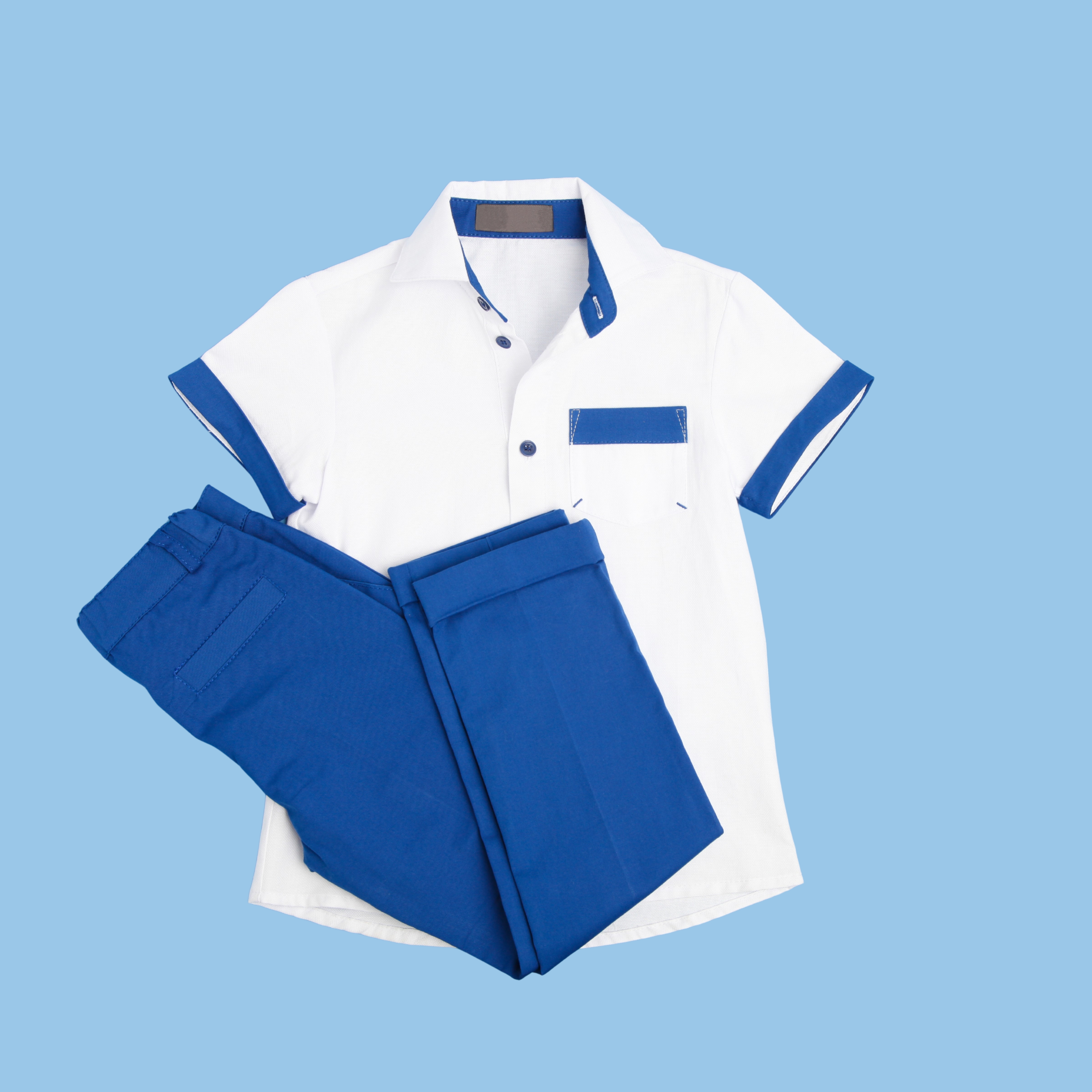 Blue and White Uniform Set