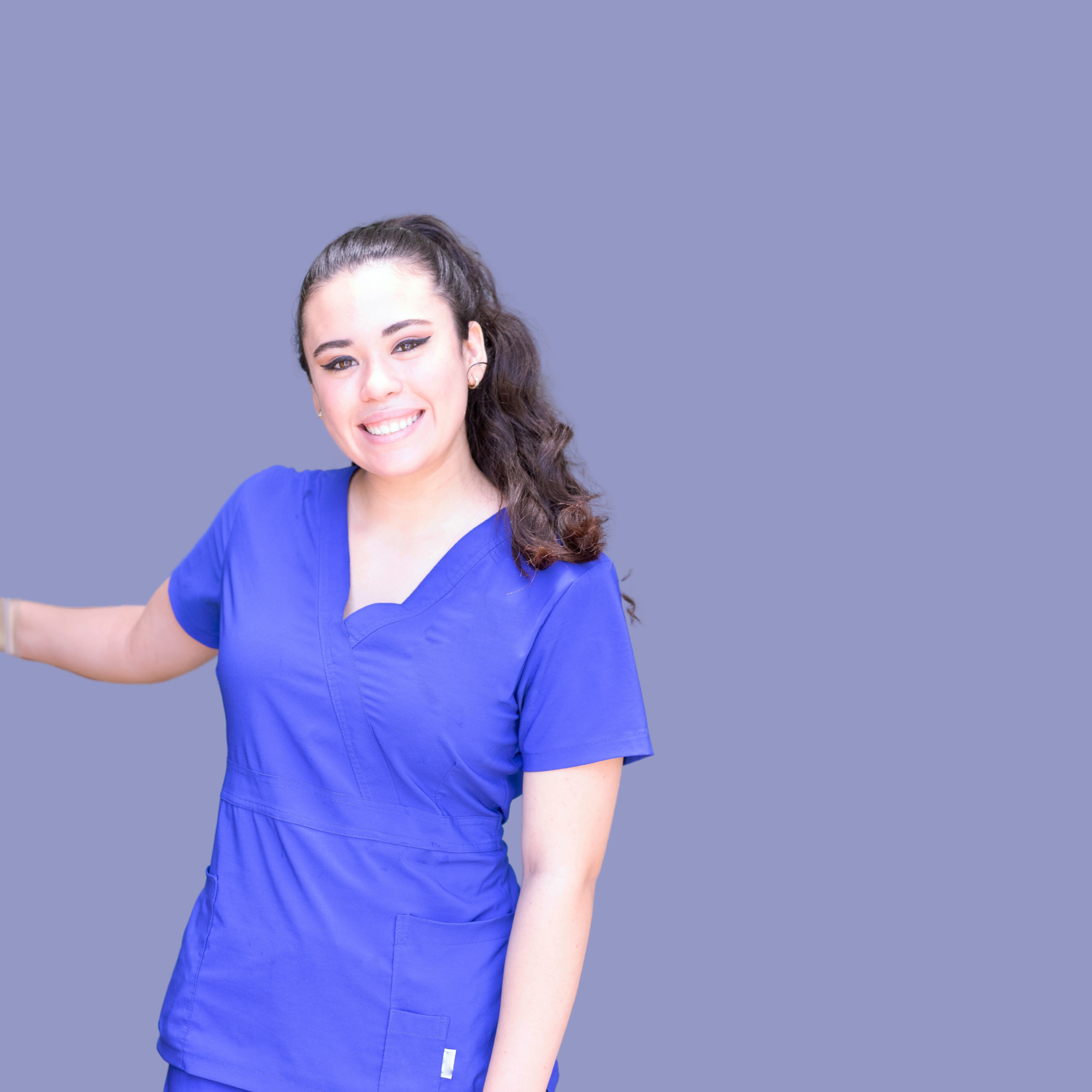 Blue Medical Scrub Top