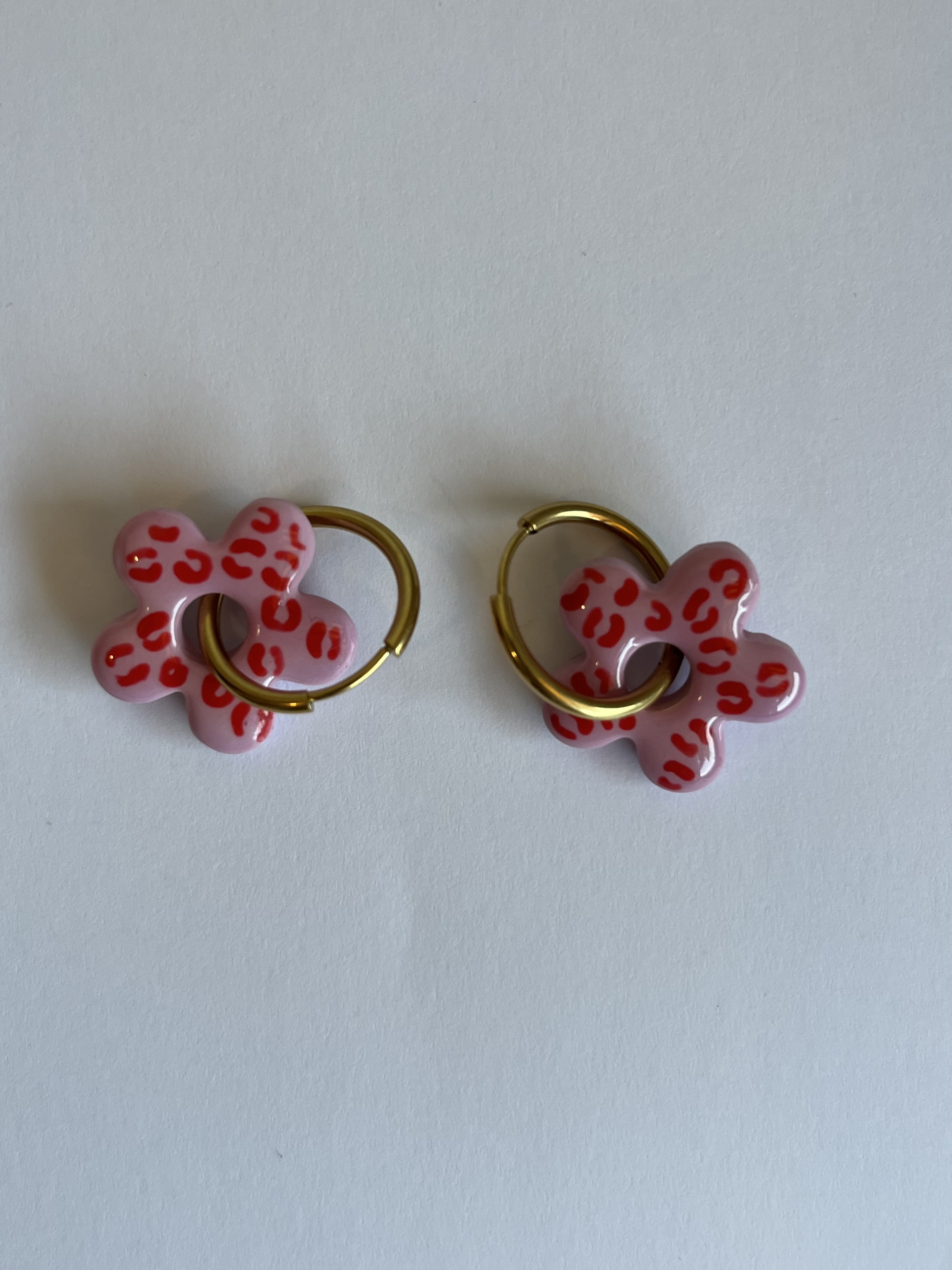 Aro charms leopardo rosa