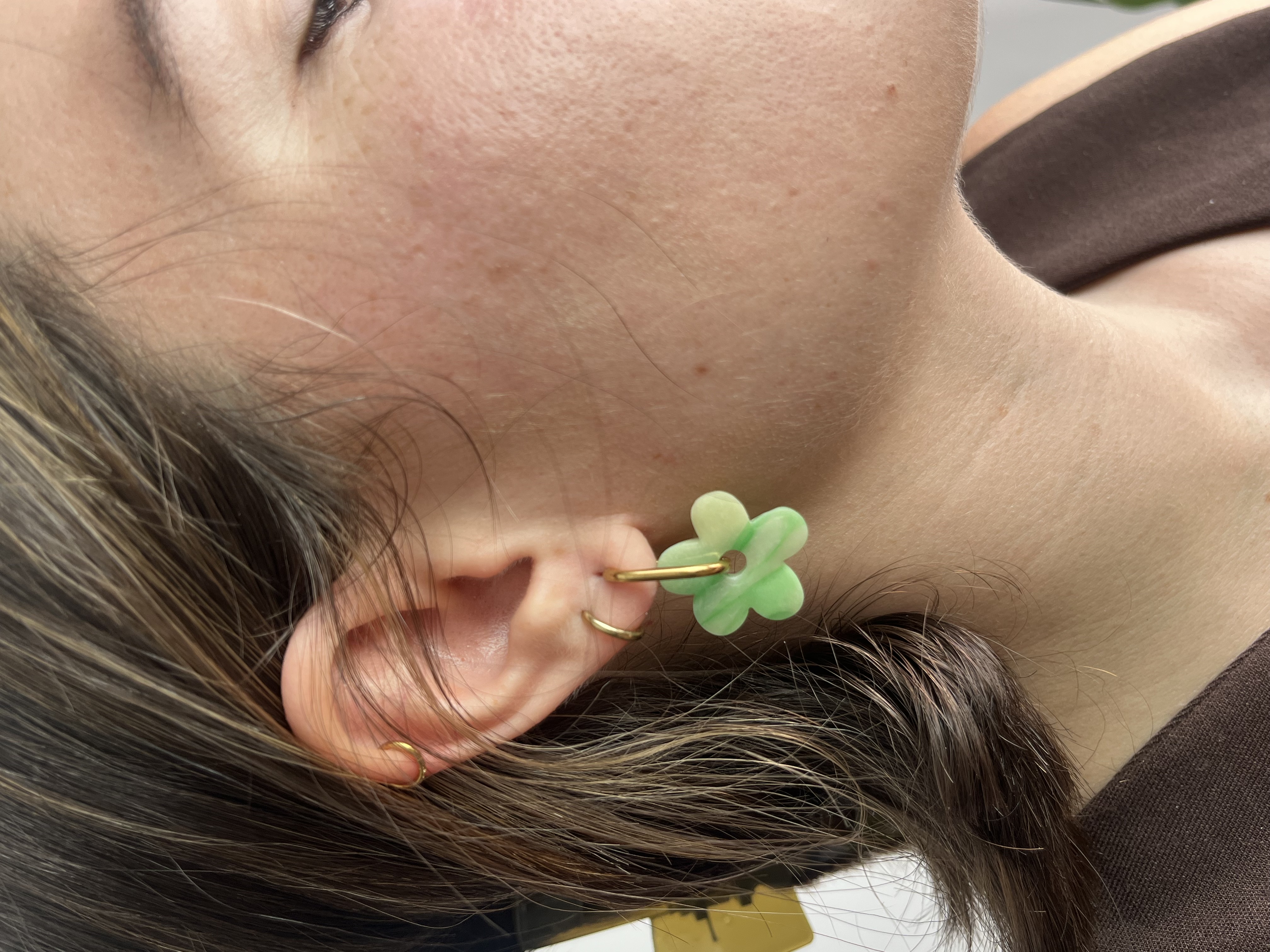 Aro flor marmolada verde