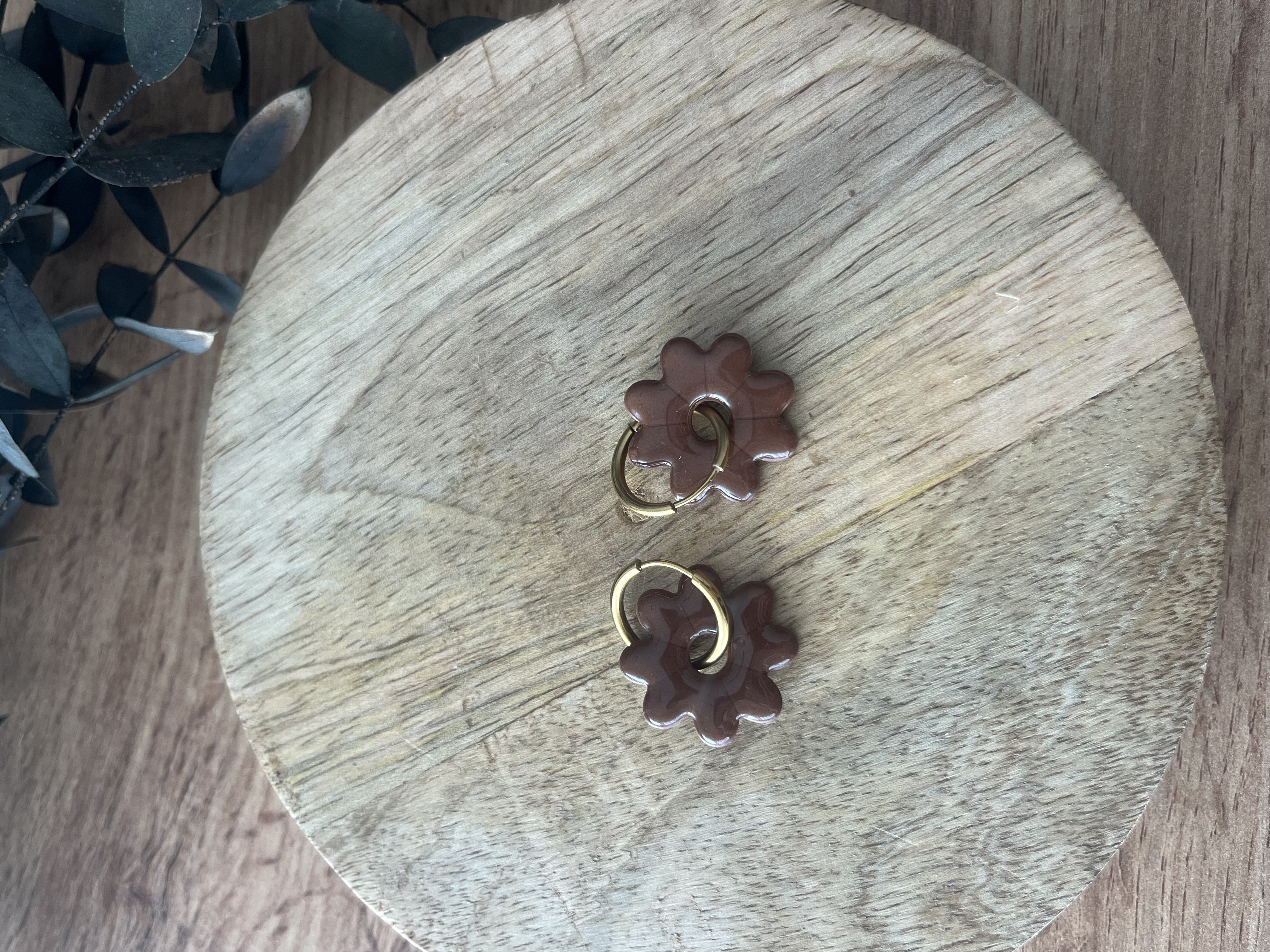 Aro flor marron claro