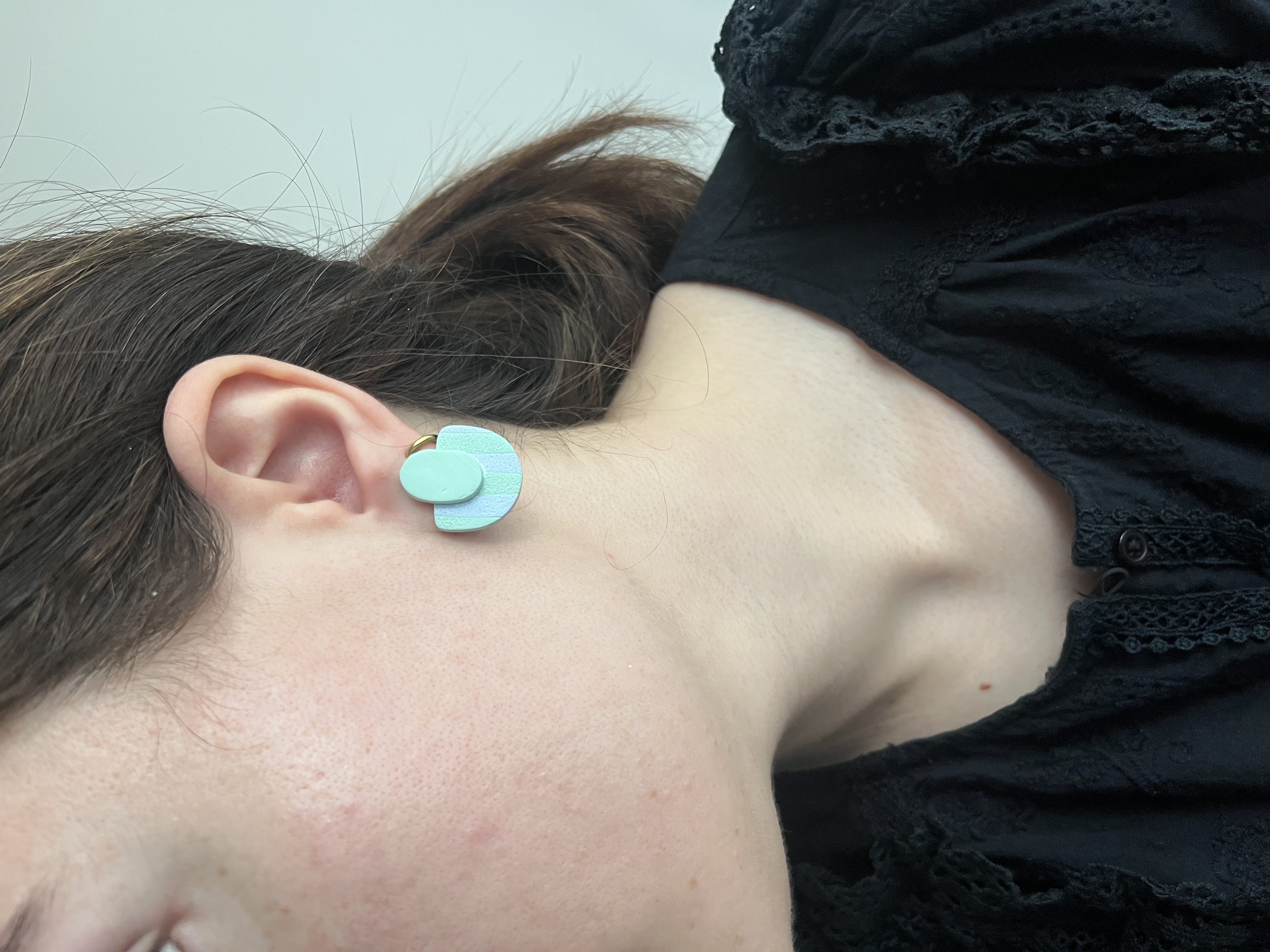 Pendientes abanico azul y verde 