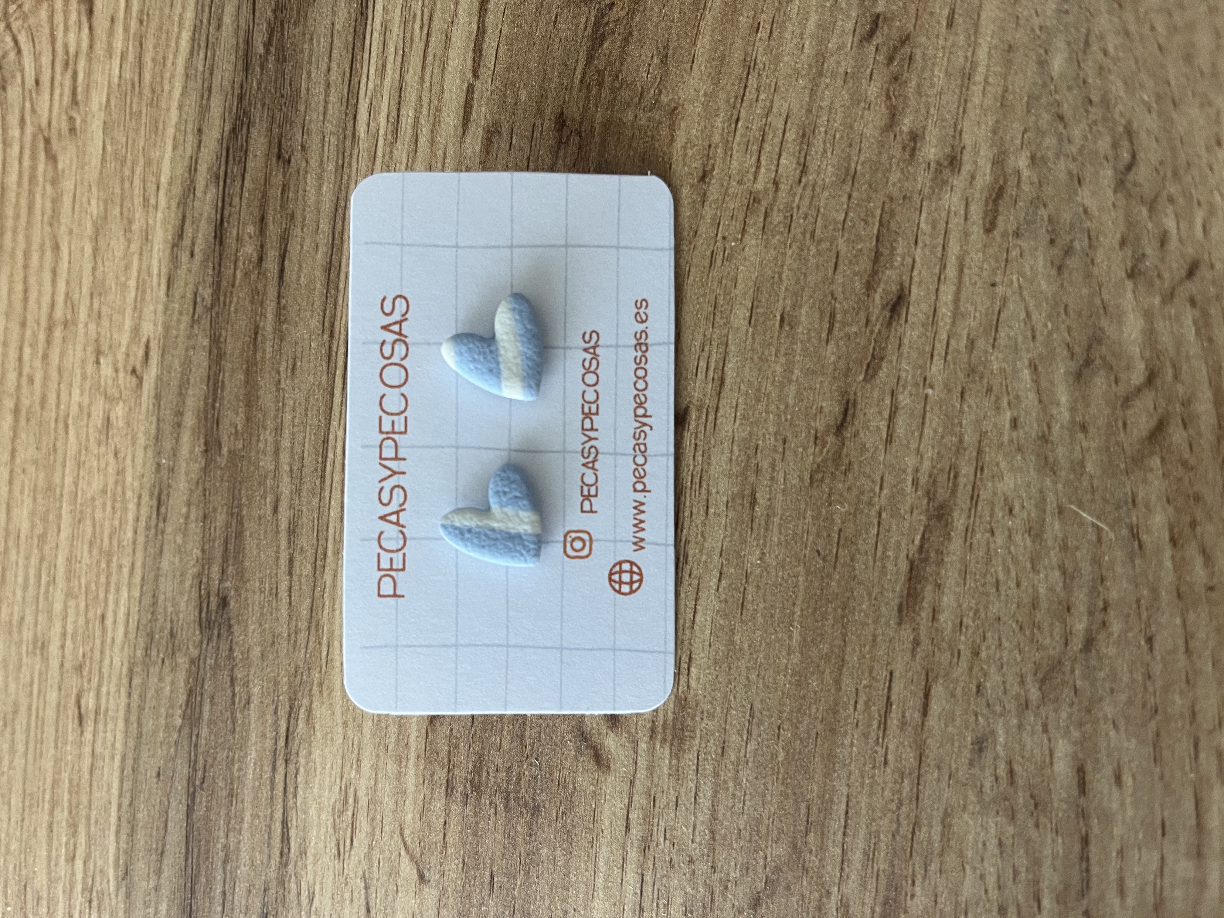 Corazones rayas azules y blancas minis