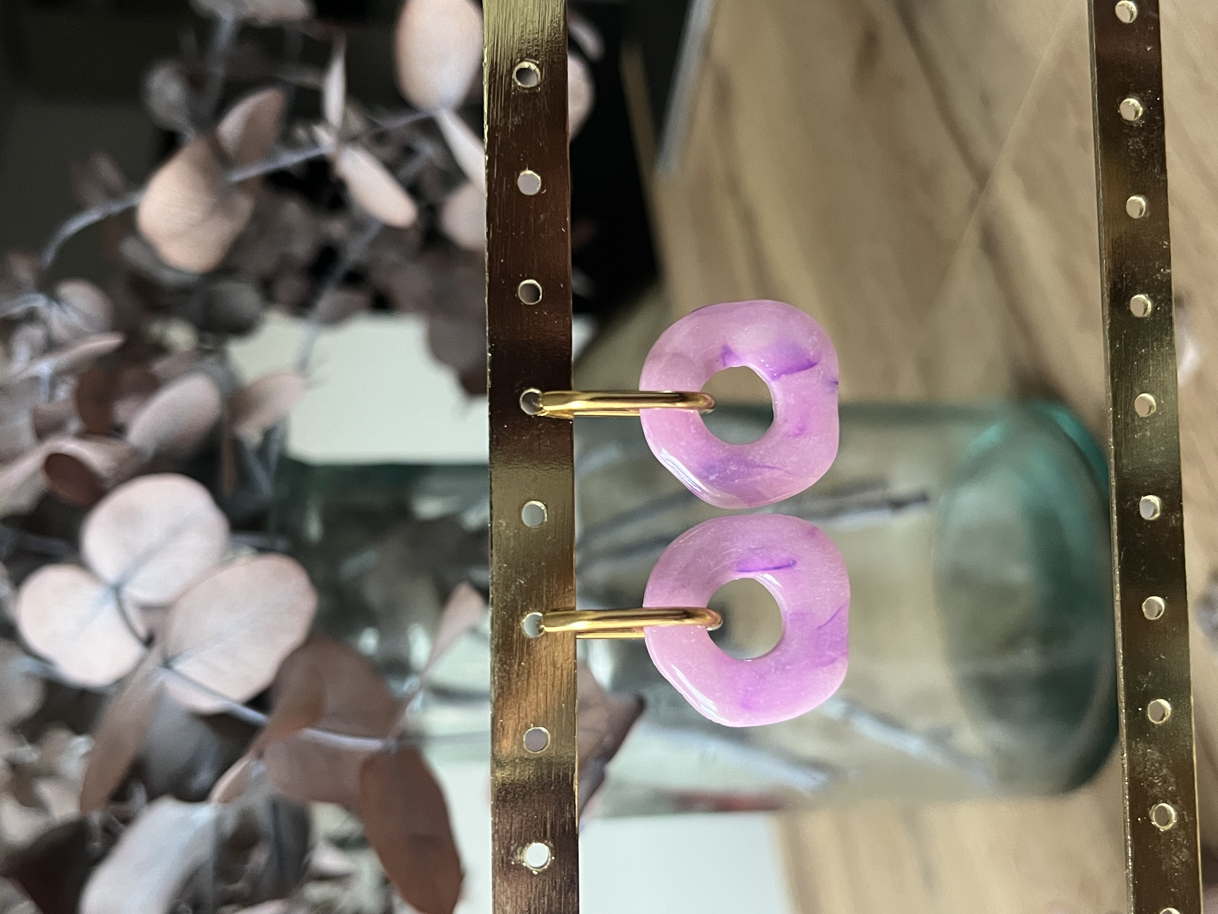 Aro charms marmolada rosa