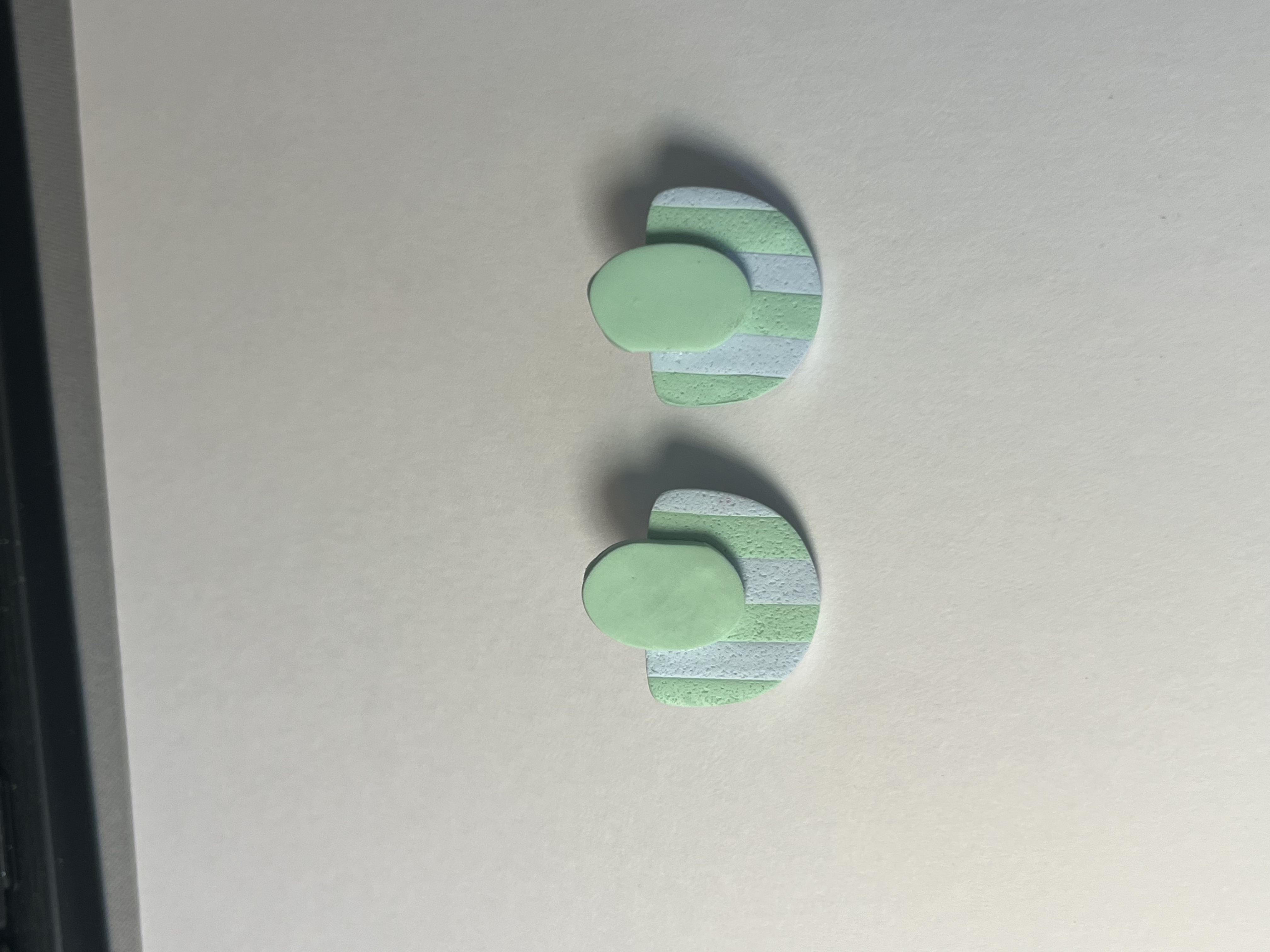 Pendientes abanico azul y verde 