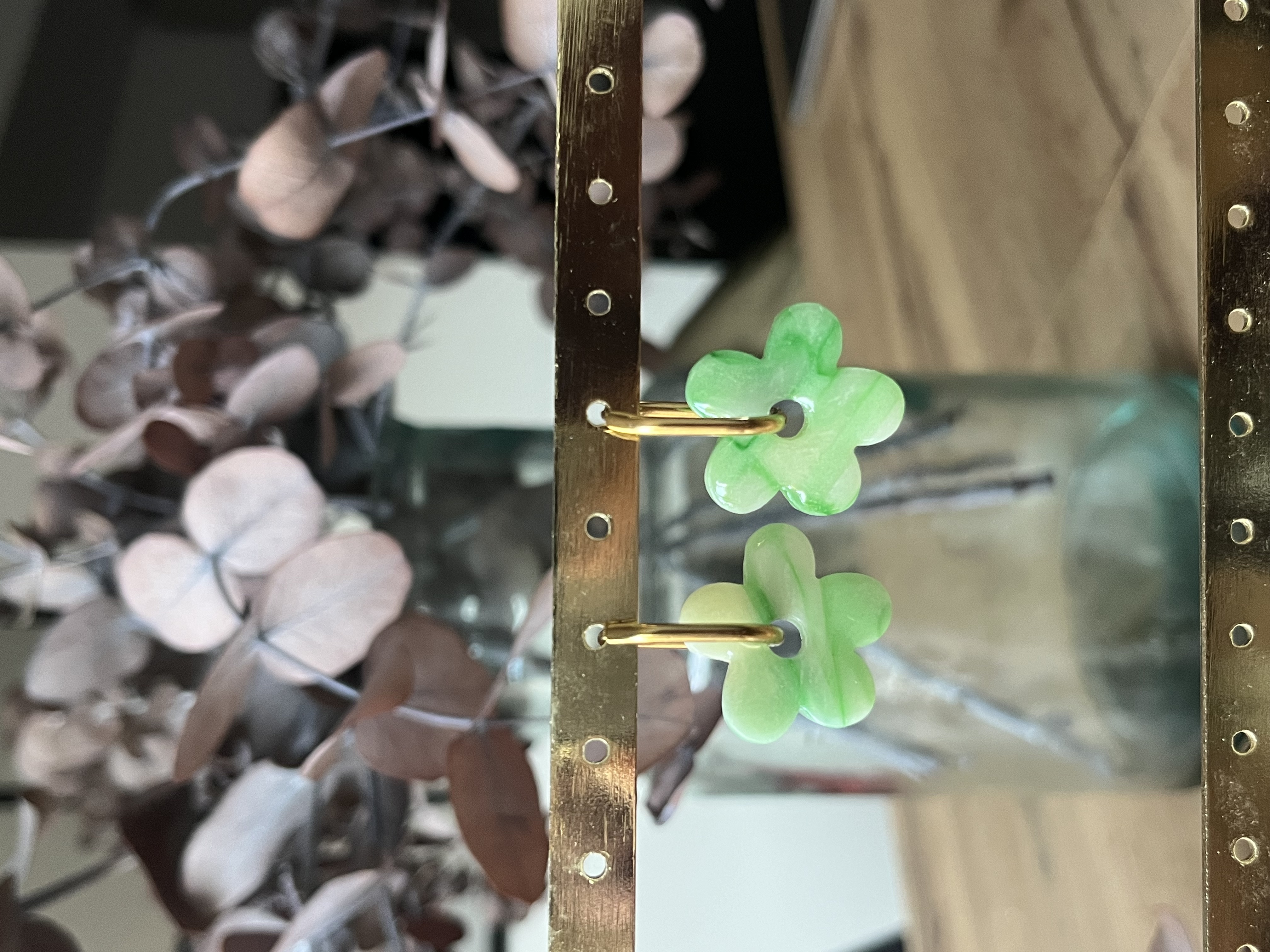 Aro flor marmolada verde