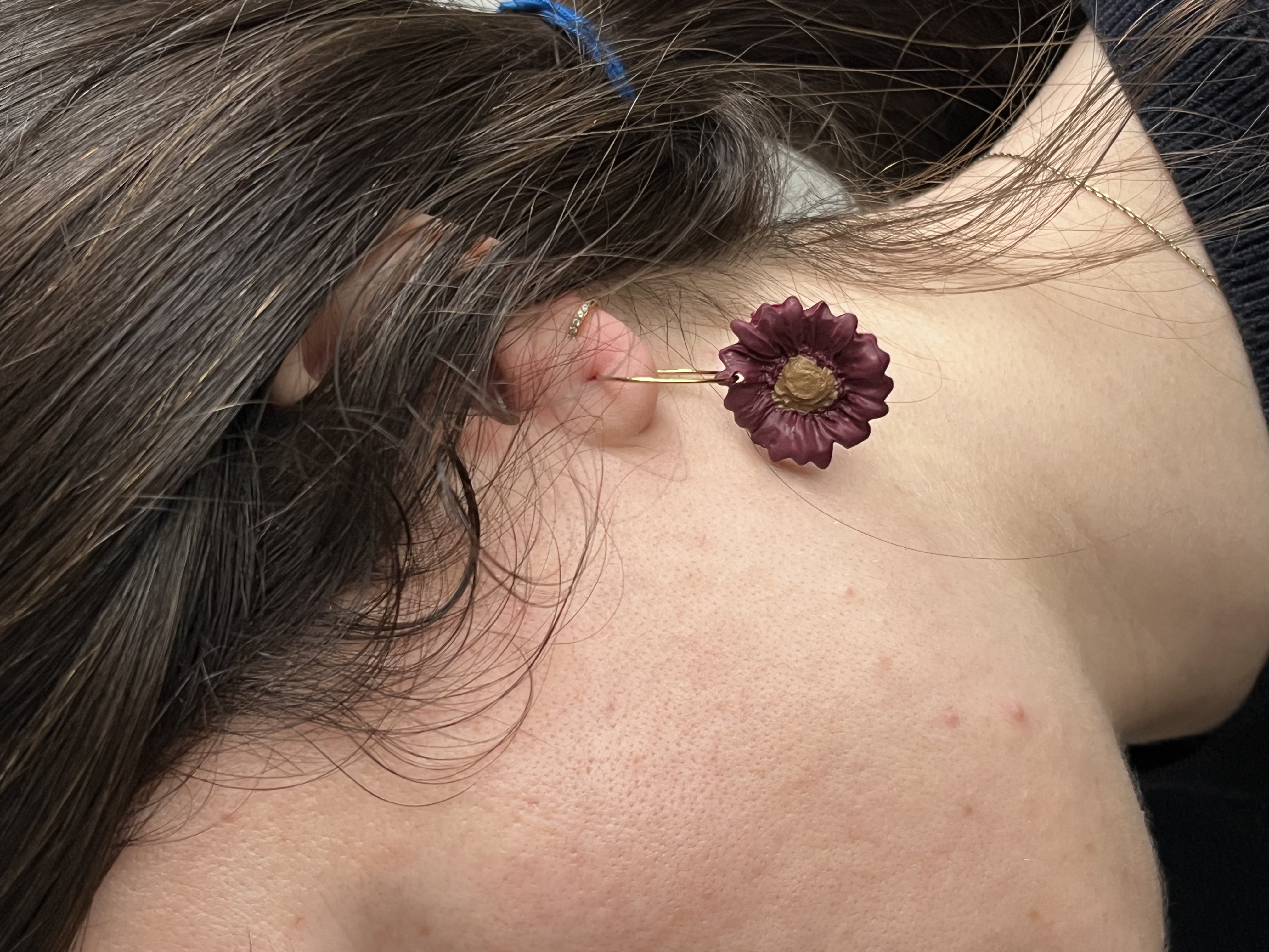 Flor granate dorada/plateada 