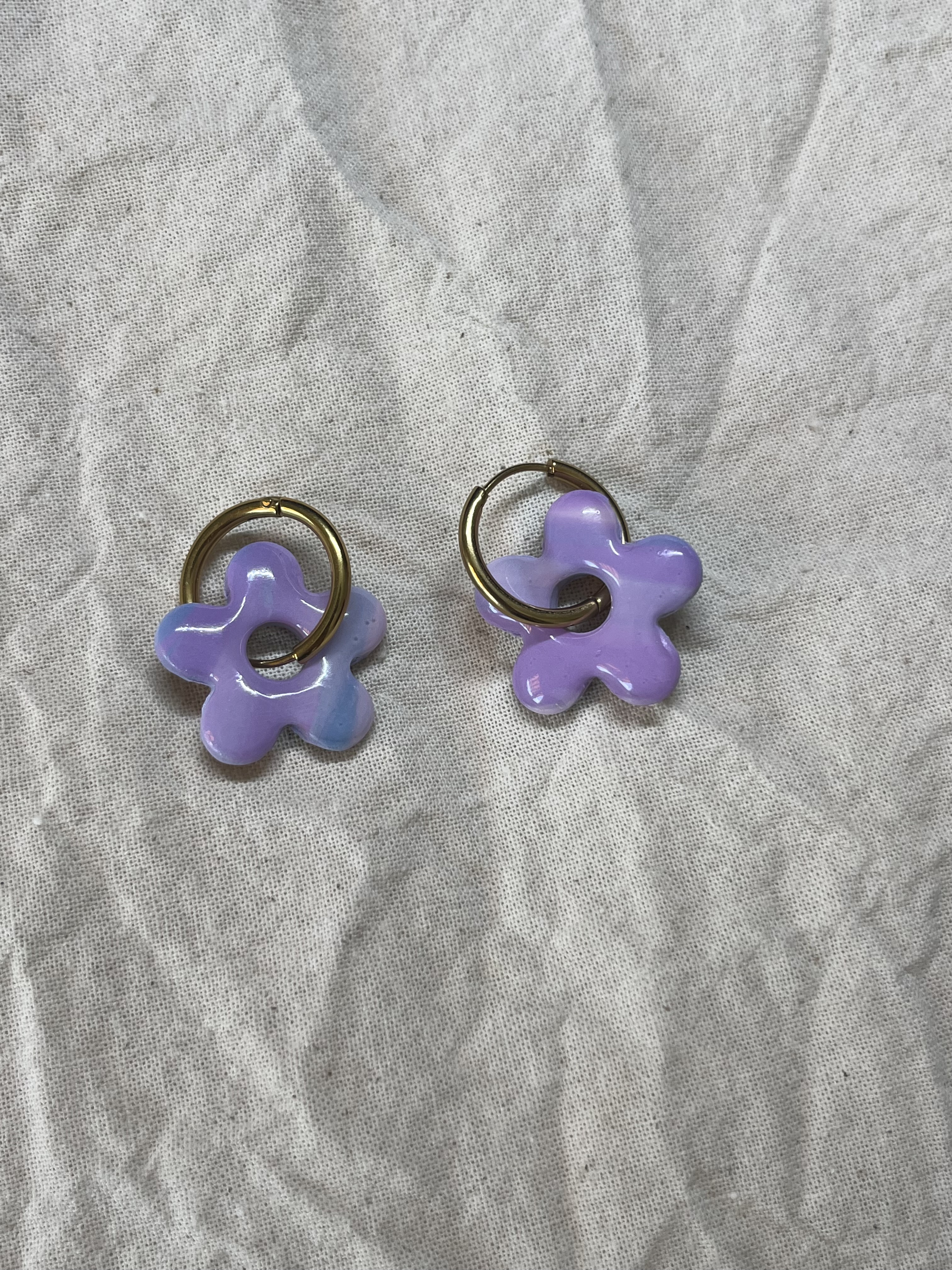 Aro charms flor degradado Lila y azul