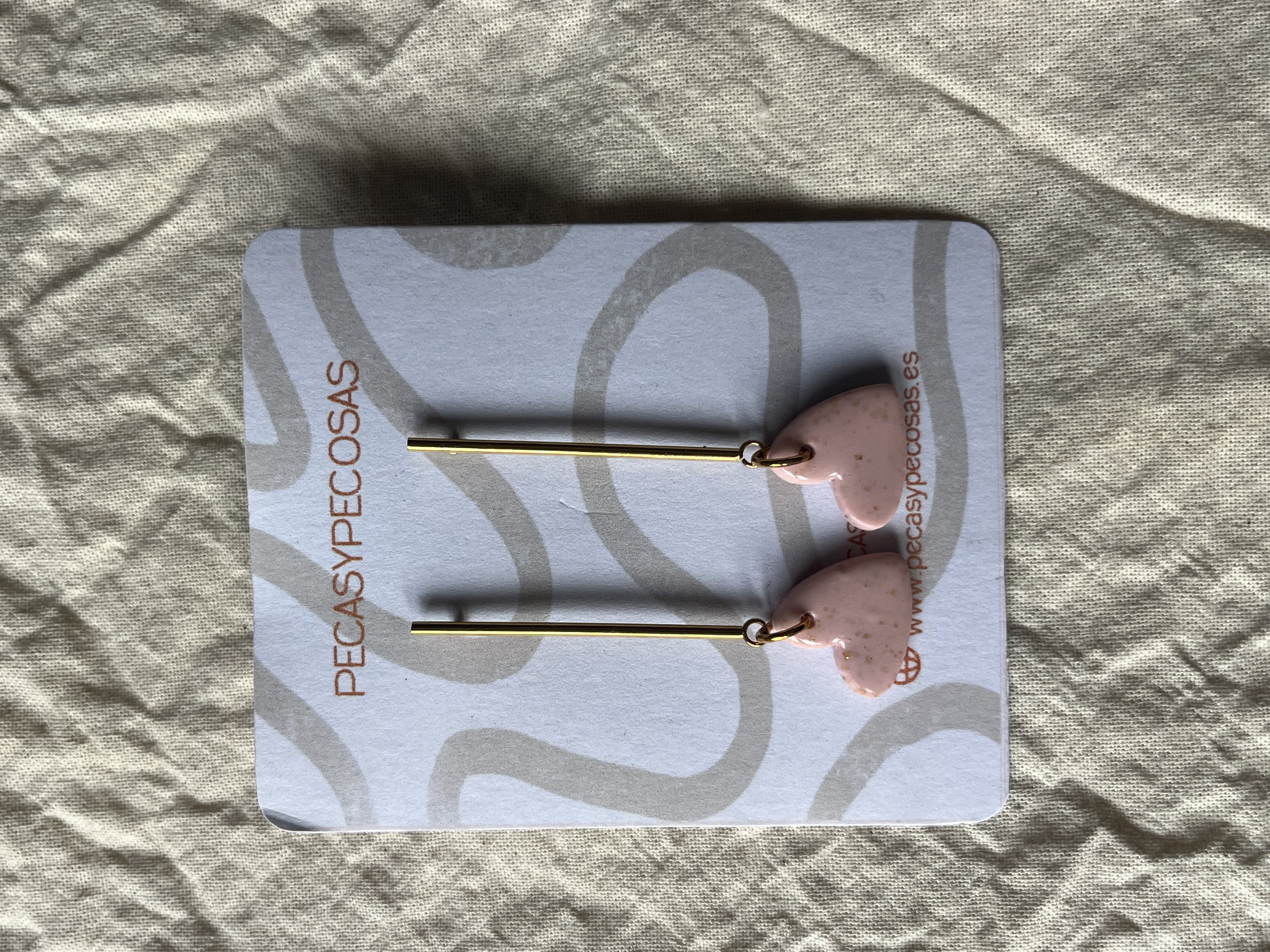 Corazon rosa y dorado