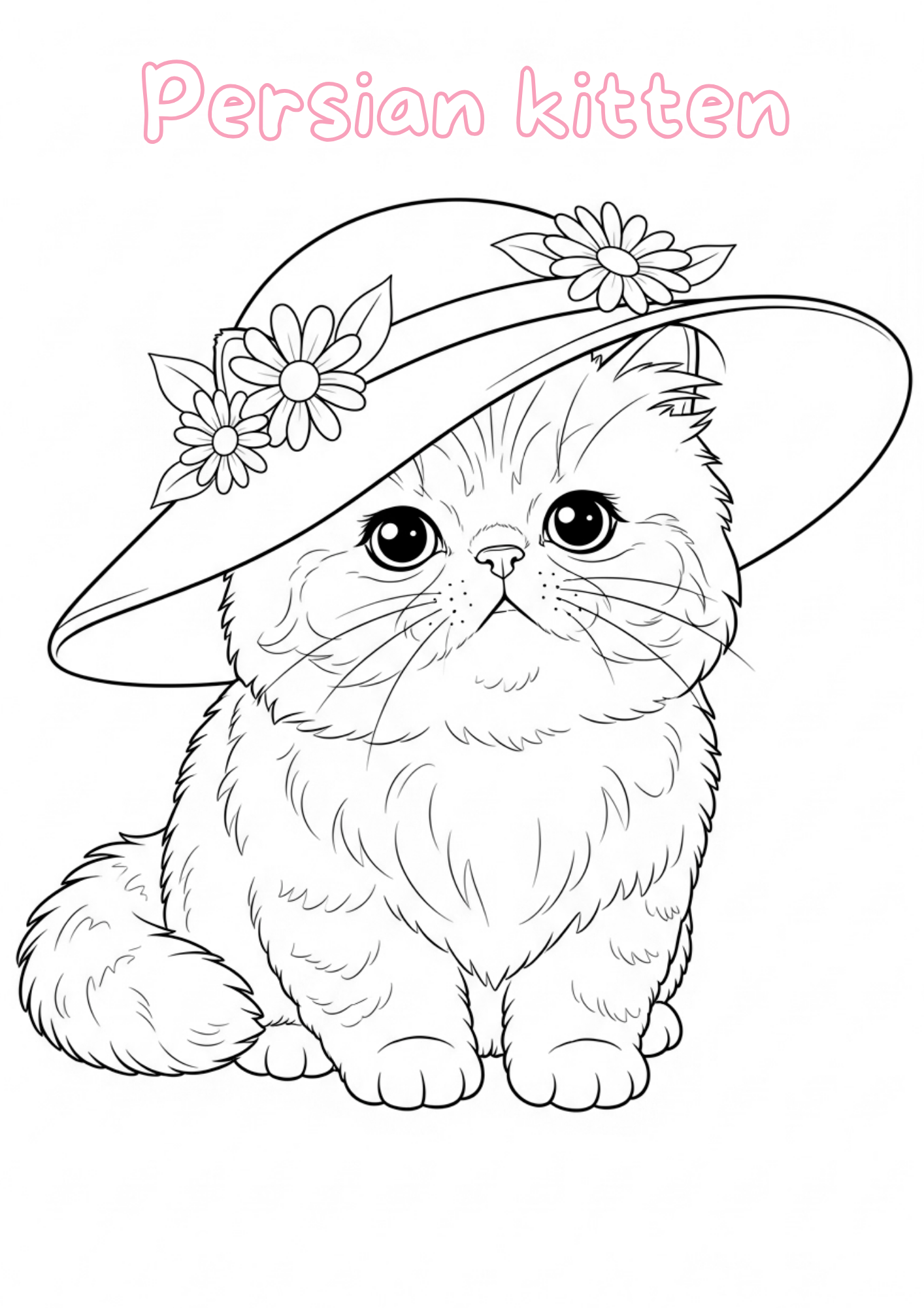 Cute Chibi Fluffy Faces Pet Digital Coloring Pages