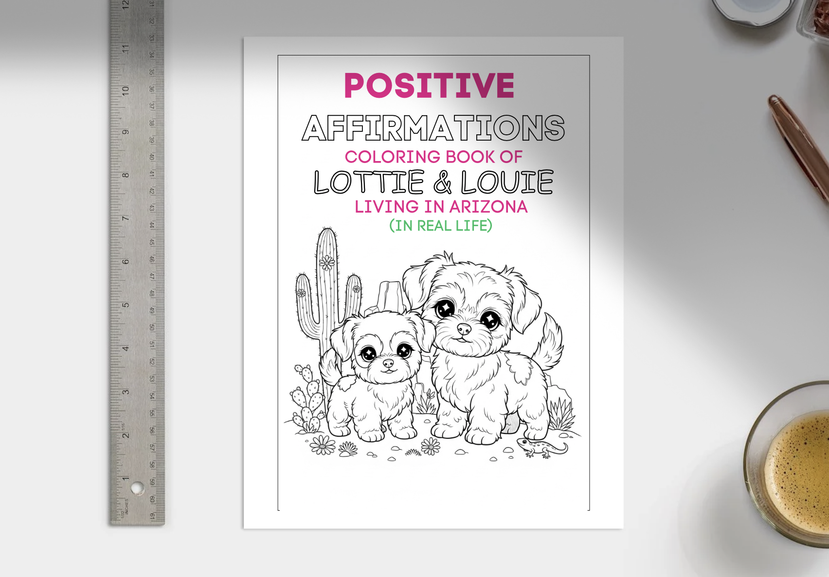 Positive Affirmations Coloring Book of Lottie & Louie (Digital Download)