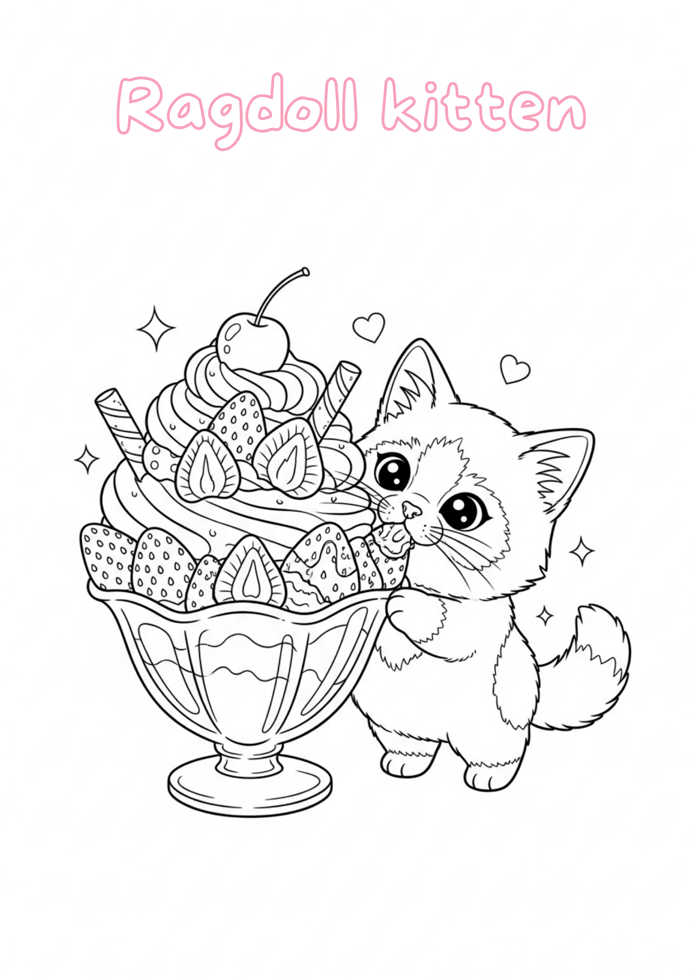 Cute Chibi Fluffy Faces Pet Digital Coloring Pages