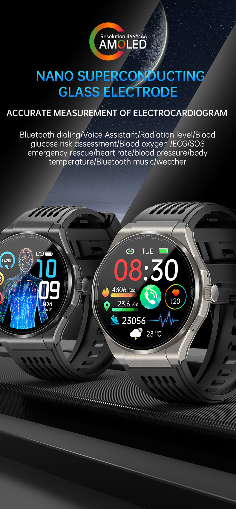 Smartwatch with AMOLED Display