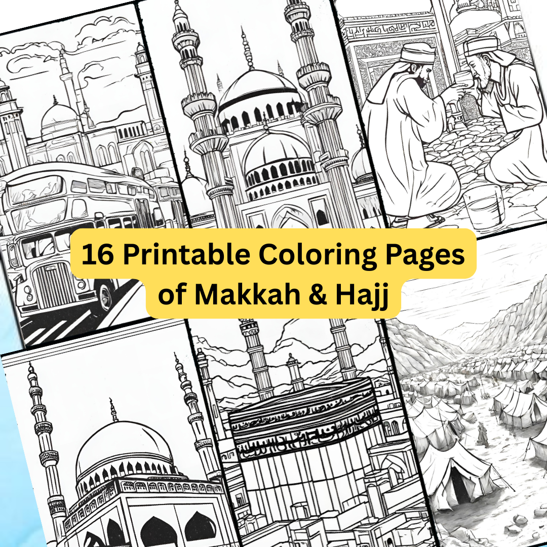 Spiritual Coloring Pages on Makkah & Hajj Umrah