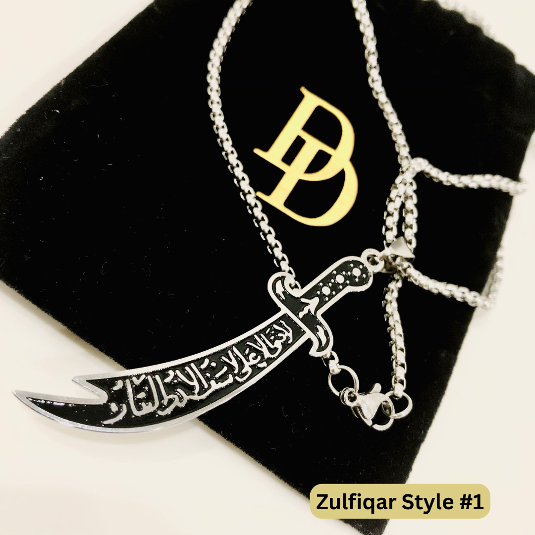 Zulfiqar Unisex Necklace, La Fatah Illa Ali, Ya Ali Zulfikar Necklace
