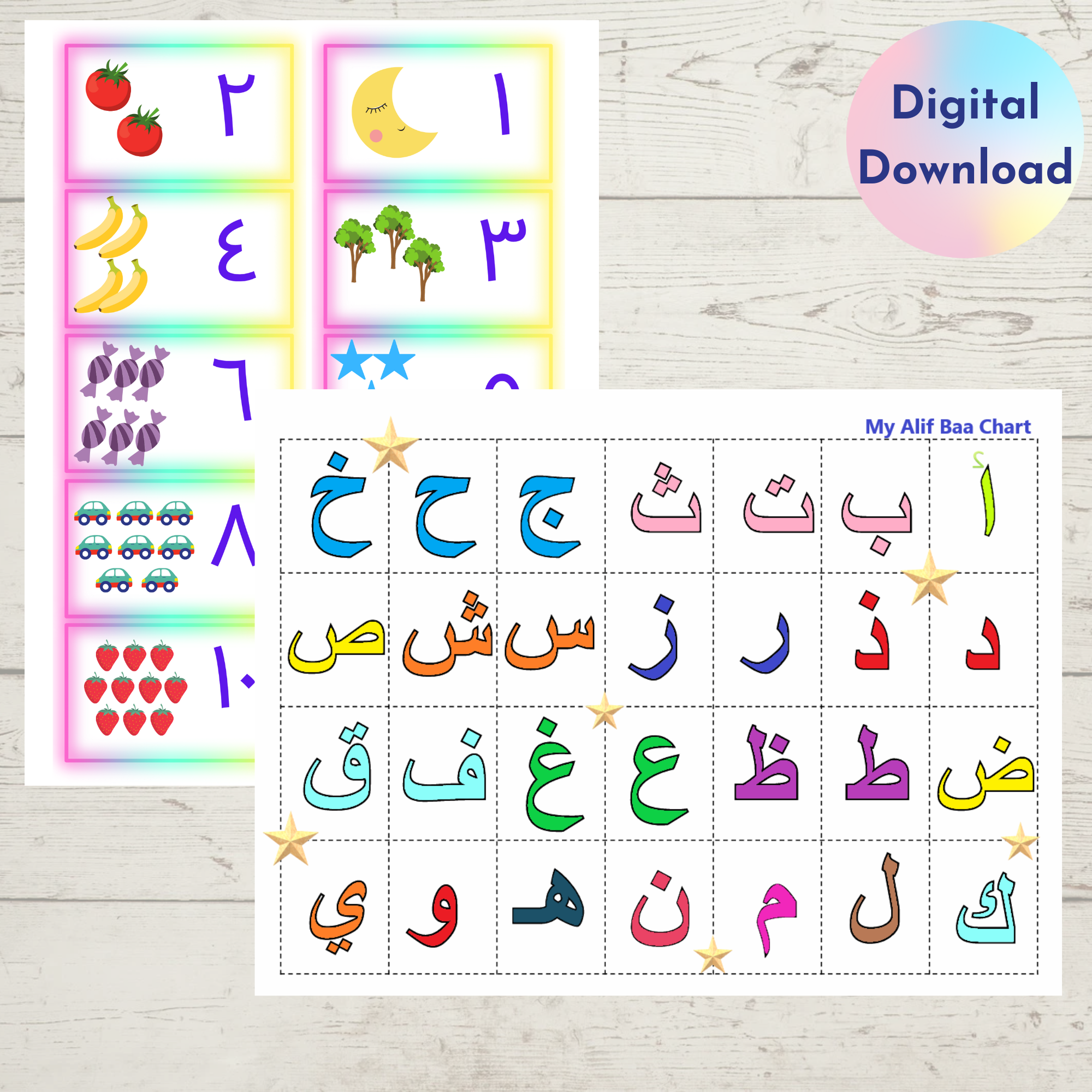 Arabic Alphabet Mat Digital Download - Alif Ba Ta Printable Learning Aid
