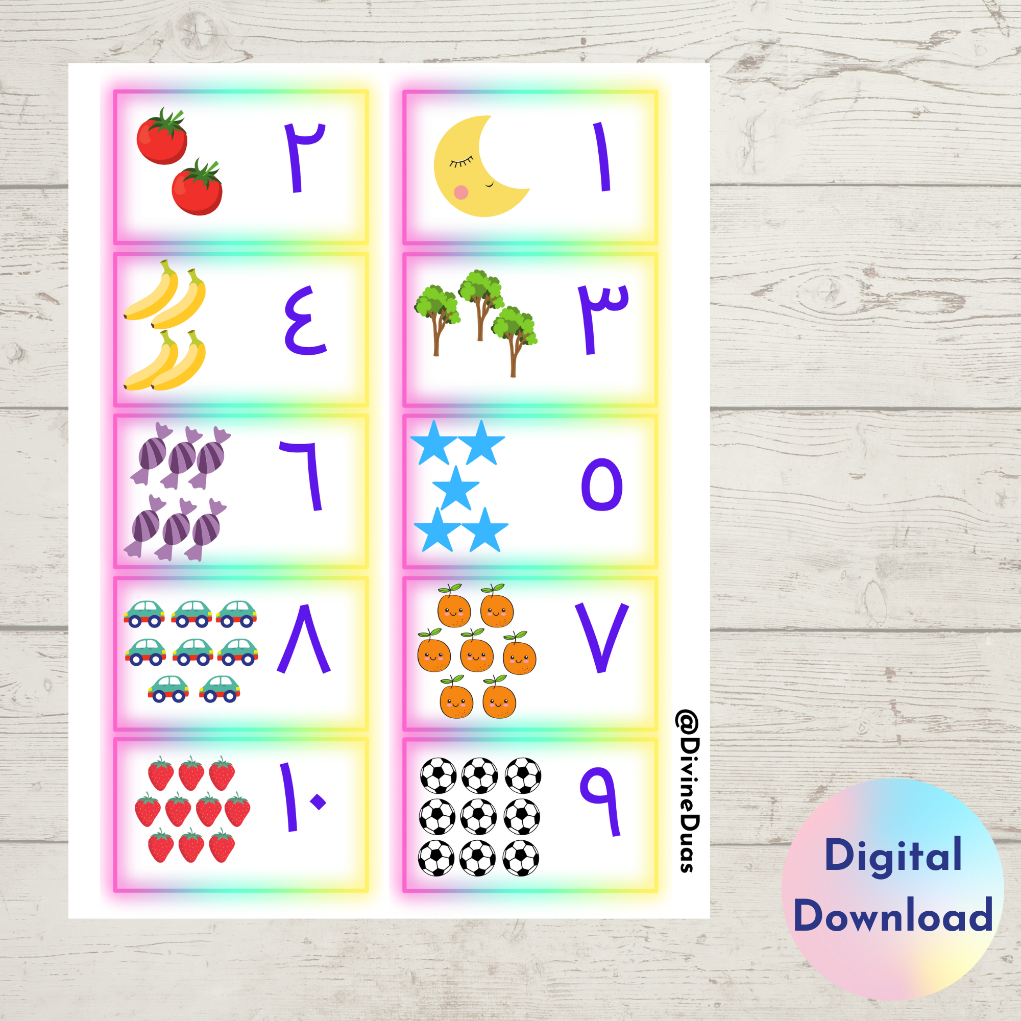 Arabic Alphabet Mat Digital Download - Alif Ba Ta Printable Learning Aid