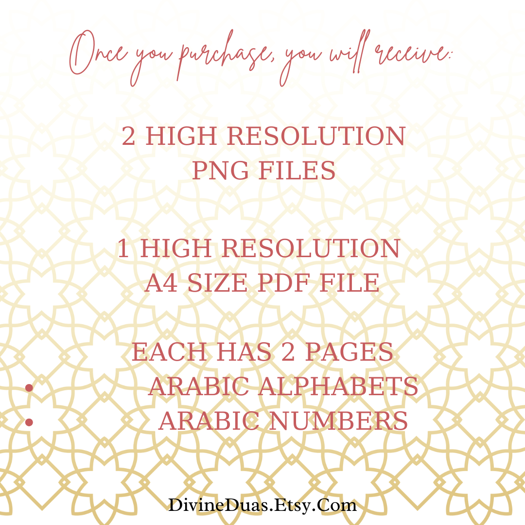 Arabic Alphabet Mat Digital Download - Alif Ba Ta Printable Learning Aid