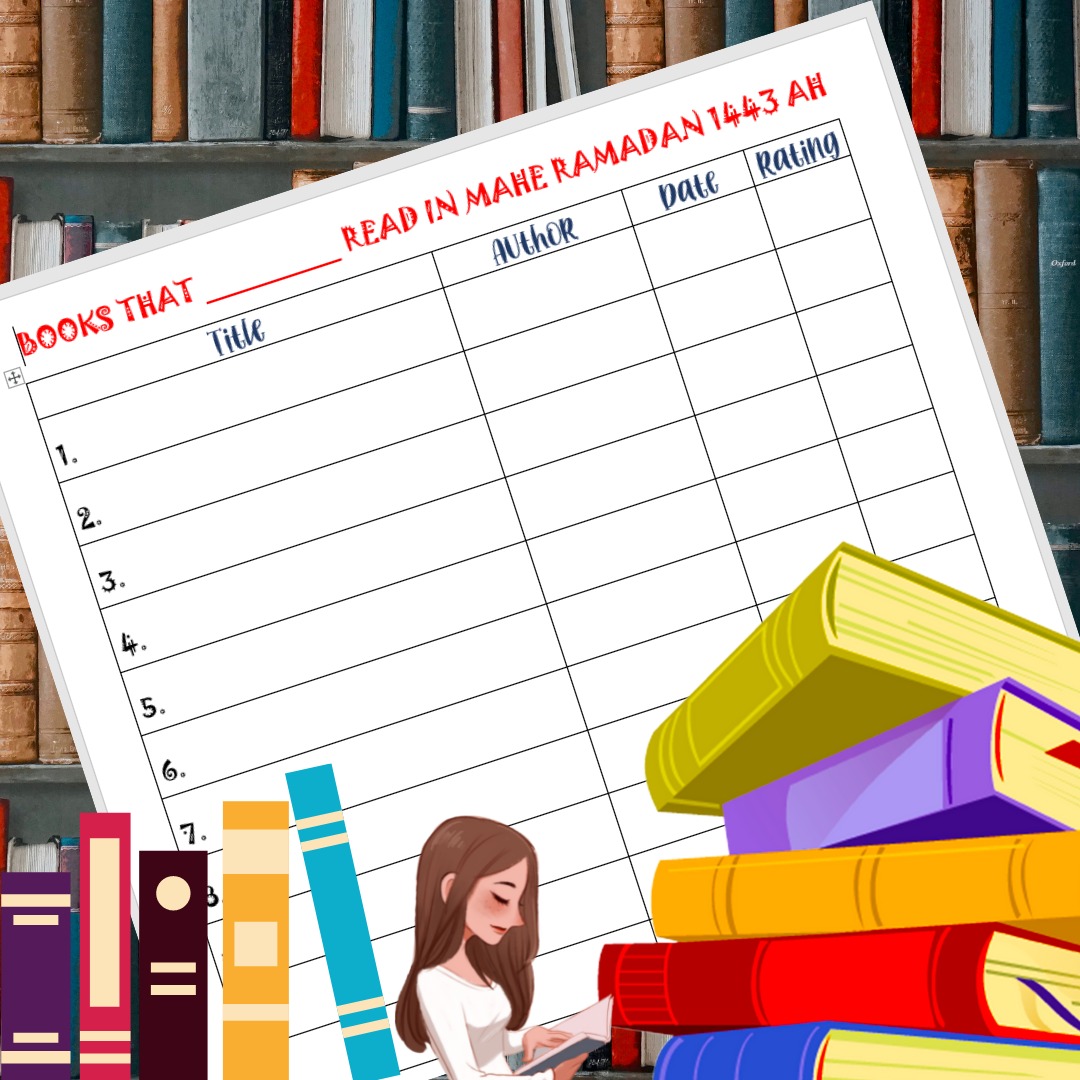 Book Reading Tracker Log - Digital Download