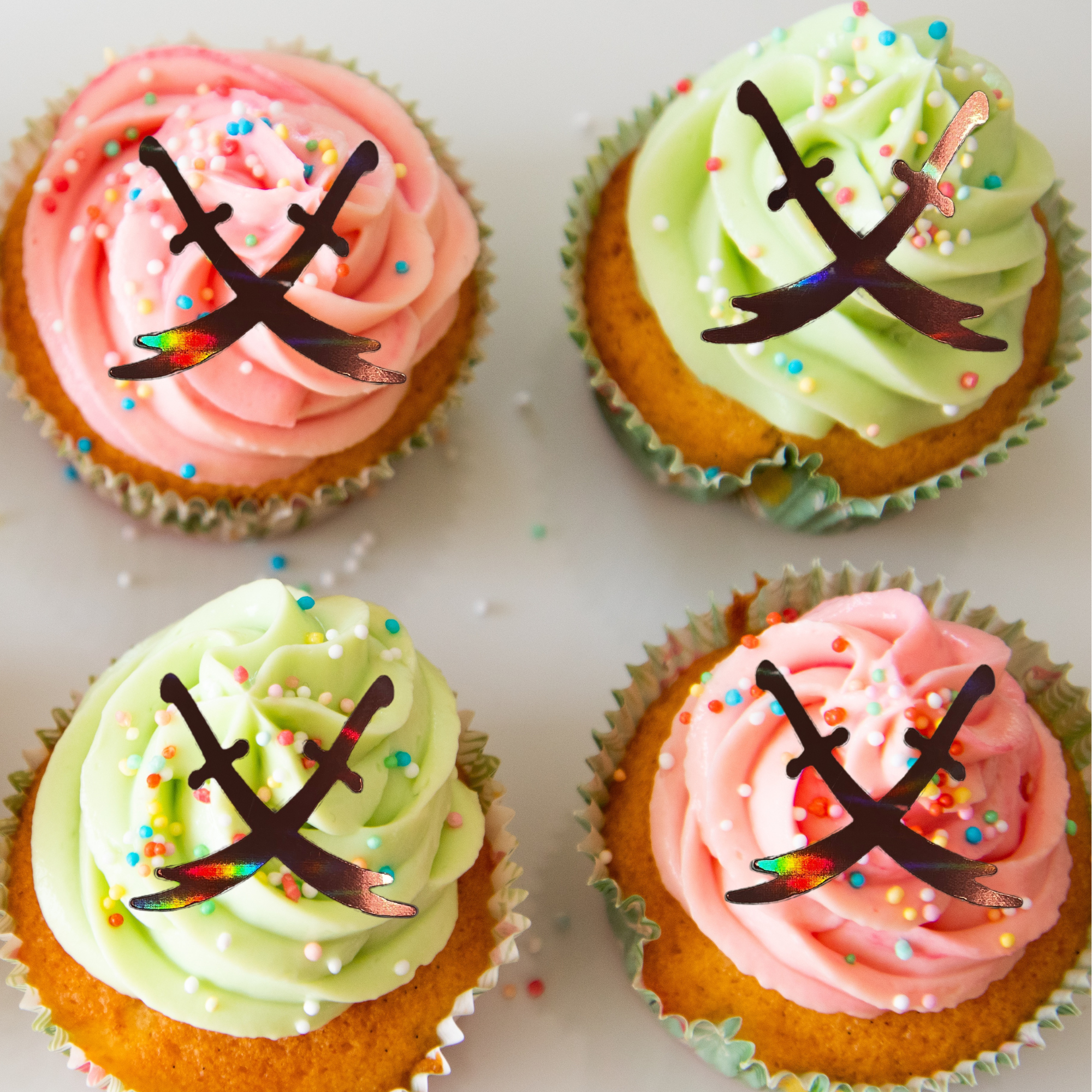 Double Zulfiqar Cupcake Toppers for Imam Ali Eid Ghadeer Party Decor