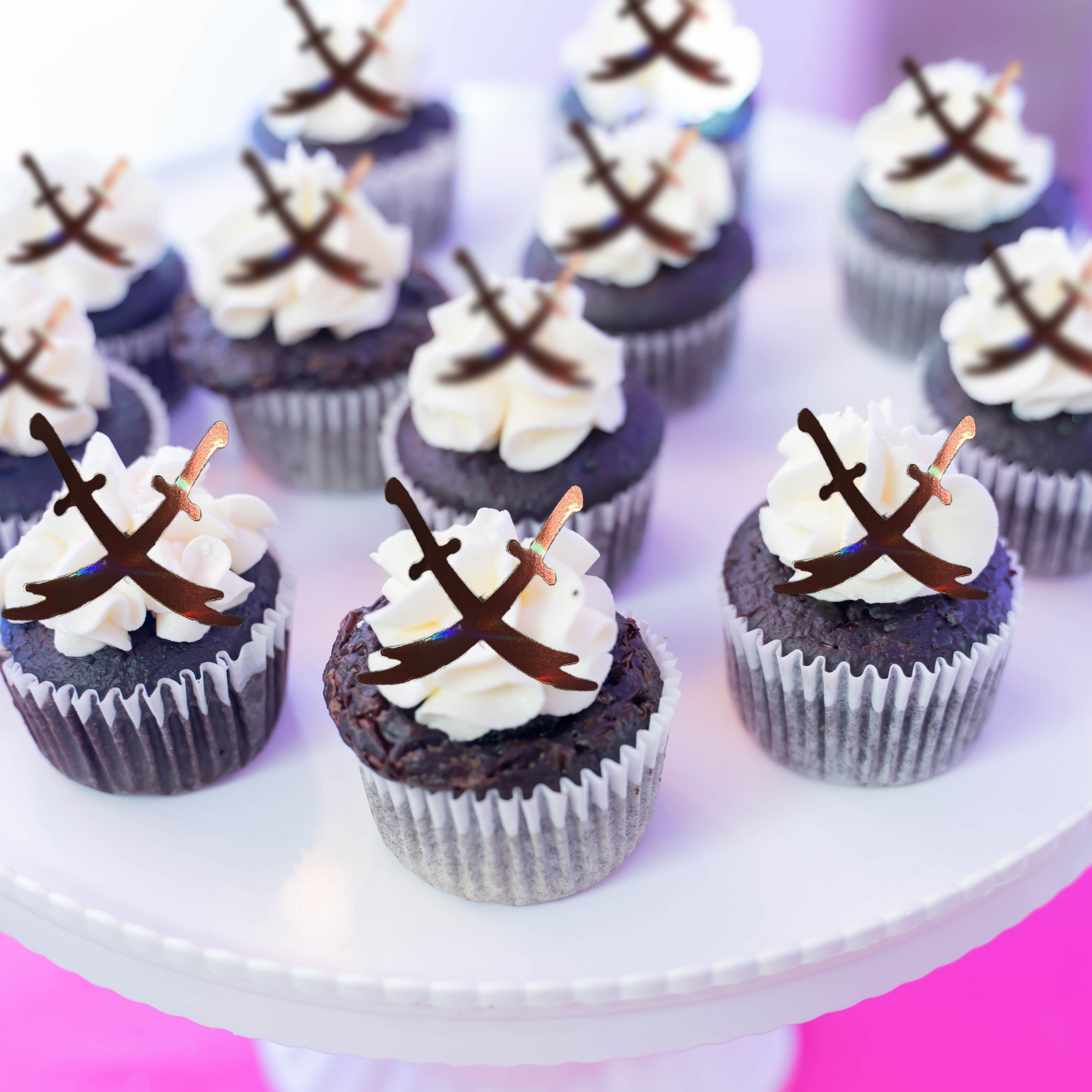 Double Zulfiqar Cupcake Toppers for Imam Ali Eid Ghadeer Party Decor