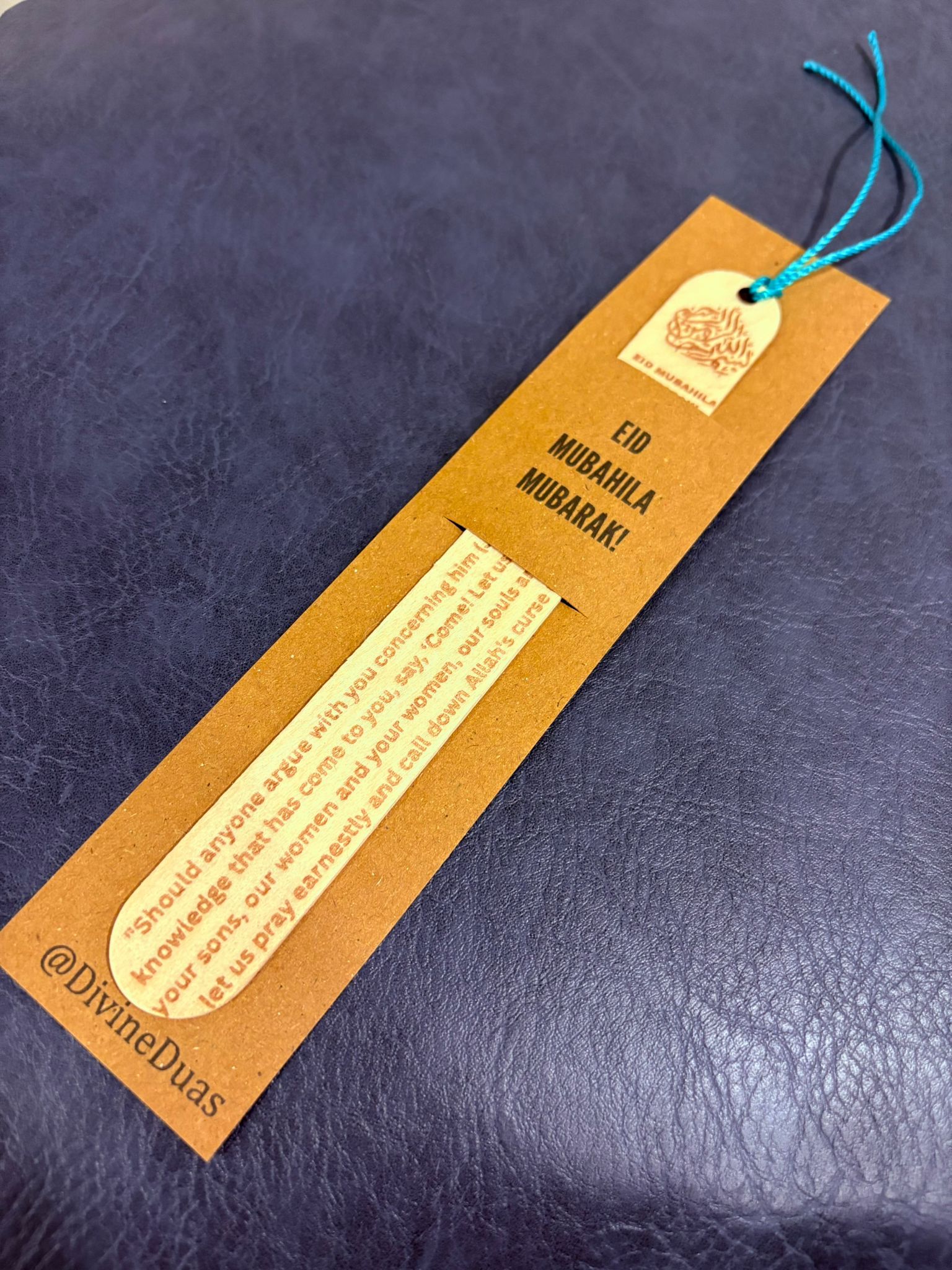 Eid Mubahila Shia Engraved Bookmark, Quranic Arabic Calligraphy Muslim Eid Gift Favors