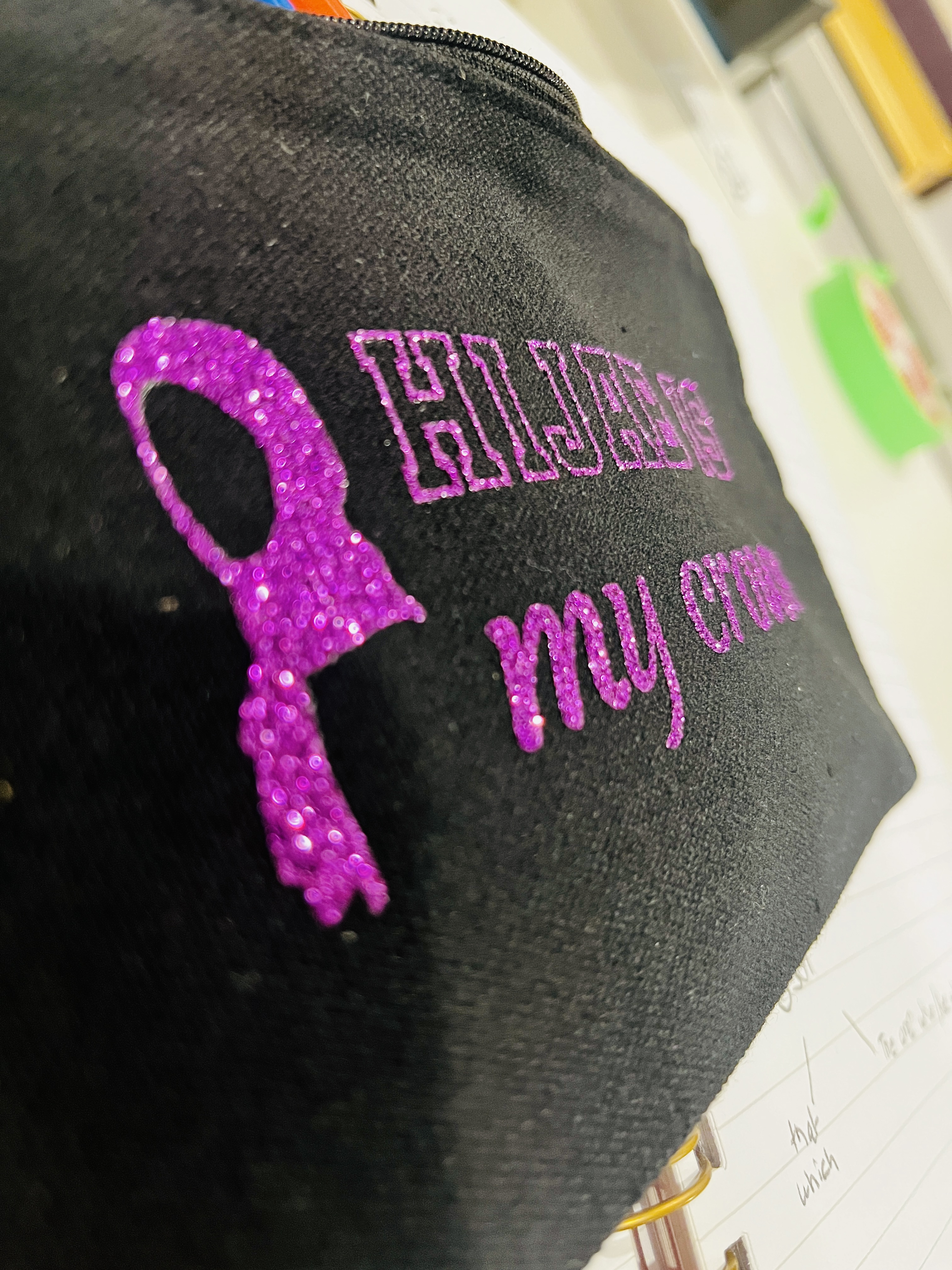 Hijab Baligha party favor gift, Hijab is my crown black zipper pouch