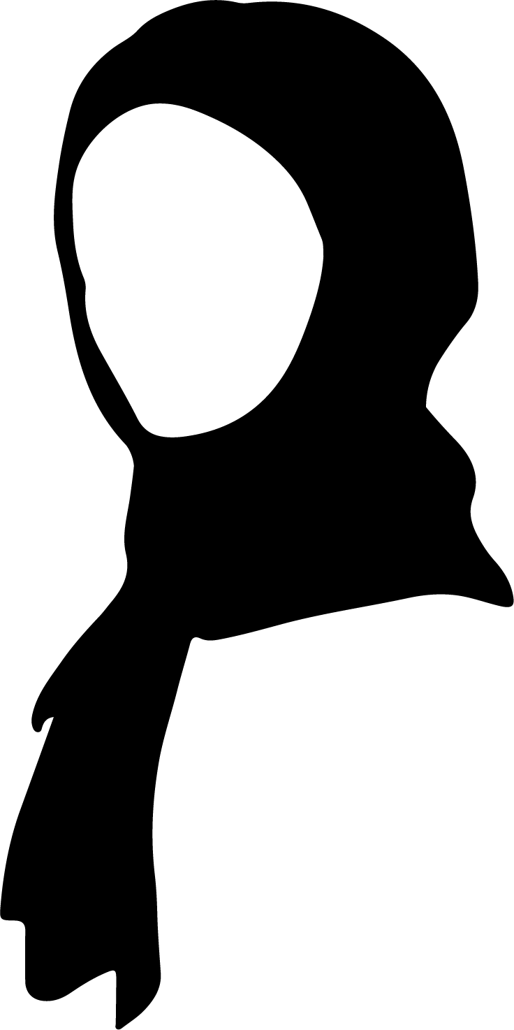 7 Hijab Girl Outlines SVG PDF PNG DXF EPS Digital Download Files