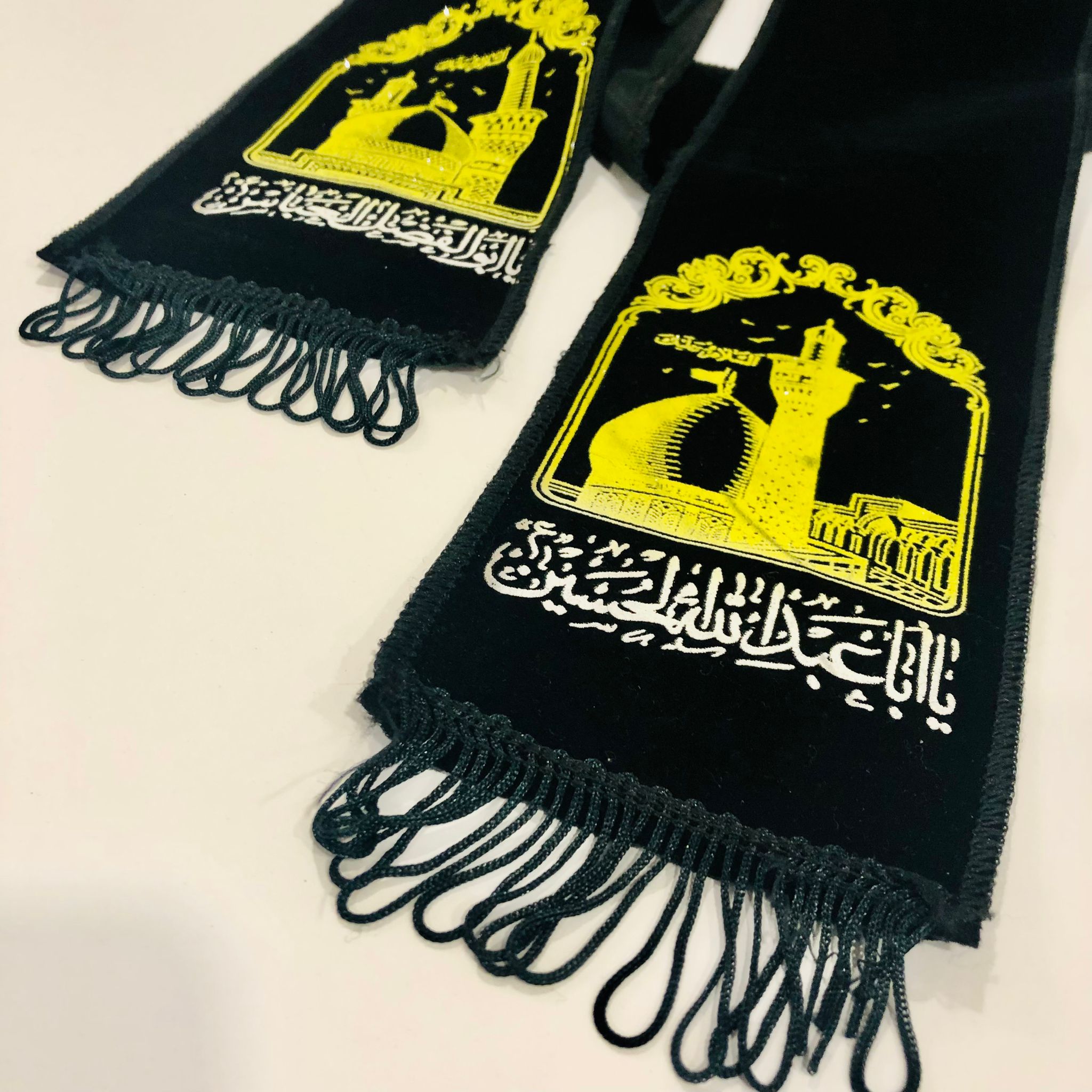 Azadari Muharram Karbala Scarf in Canada, Ya Hussain Ya Abbas Black  Scarf, Kerbala Zarih Haram, Ashura Scarf, Shia Islam Scarf