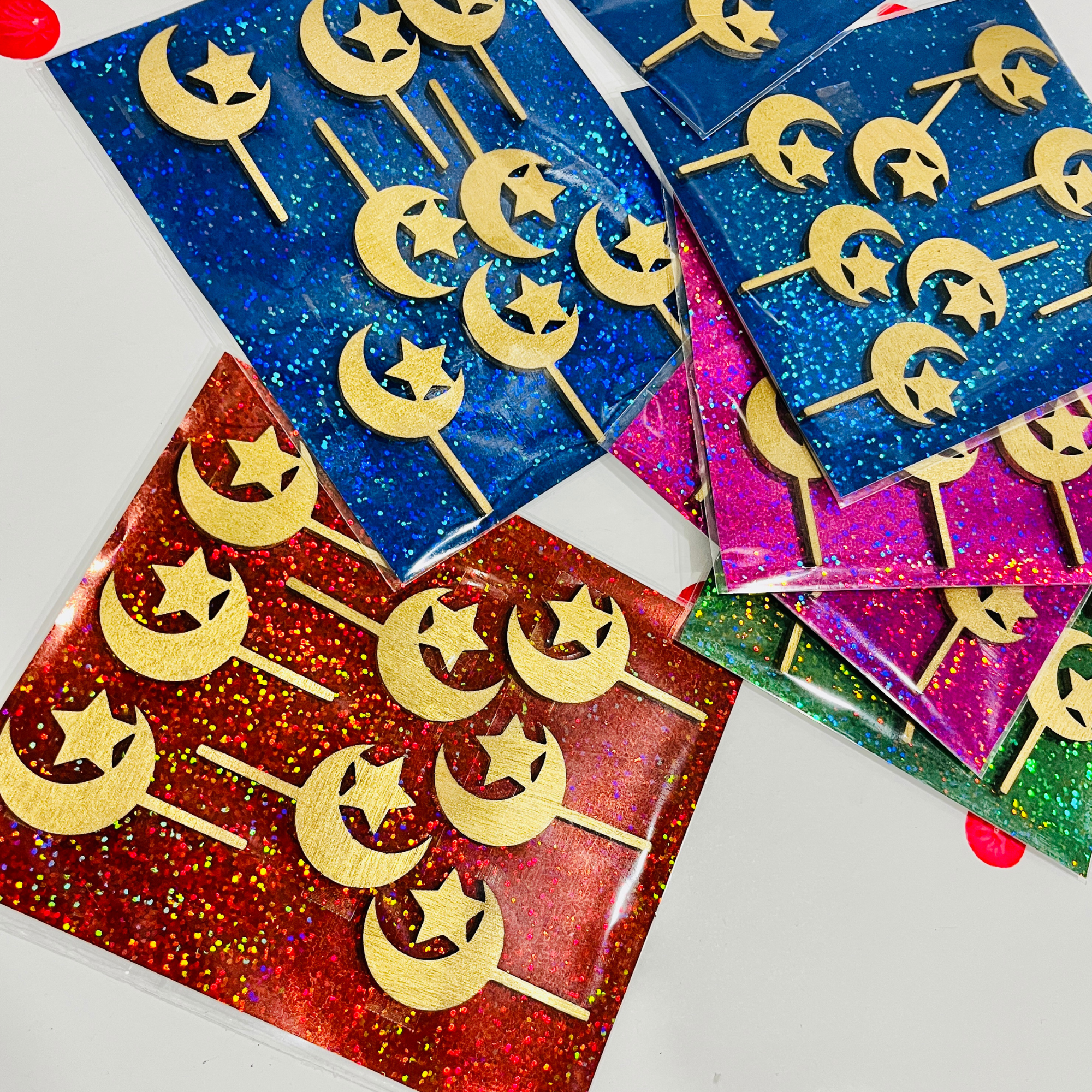 Ramadan Star Cake Topper, Eid Decor, Ramadan Iftar Menu Decor, Crescent Moon Ramadan Mubarak Sign, Ramadan Eid Decoration, Cupcake picks