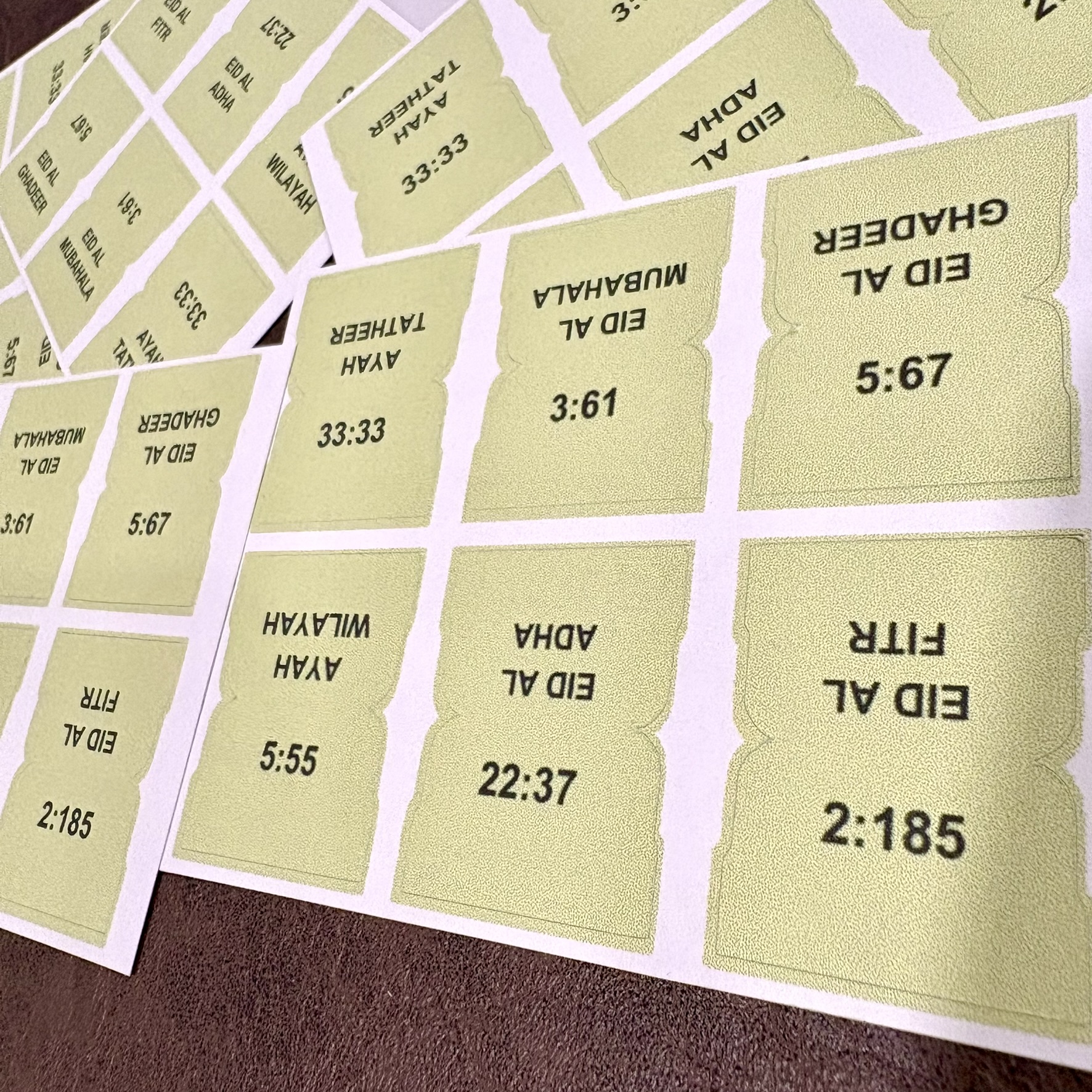 Shia Quran Journaling Tabs: Eid Ghadeer, Fitr, Mubahila, Adha, Wilayah, Tatheer