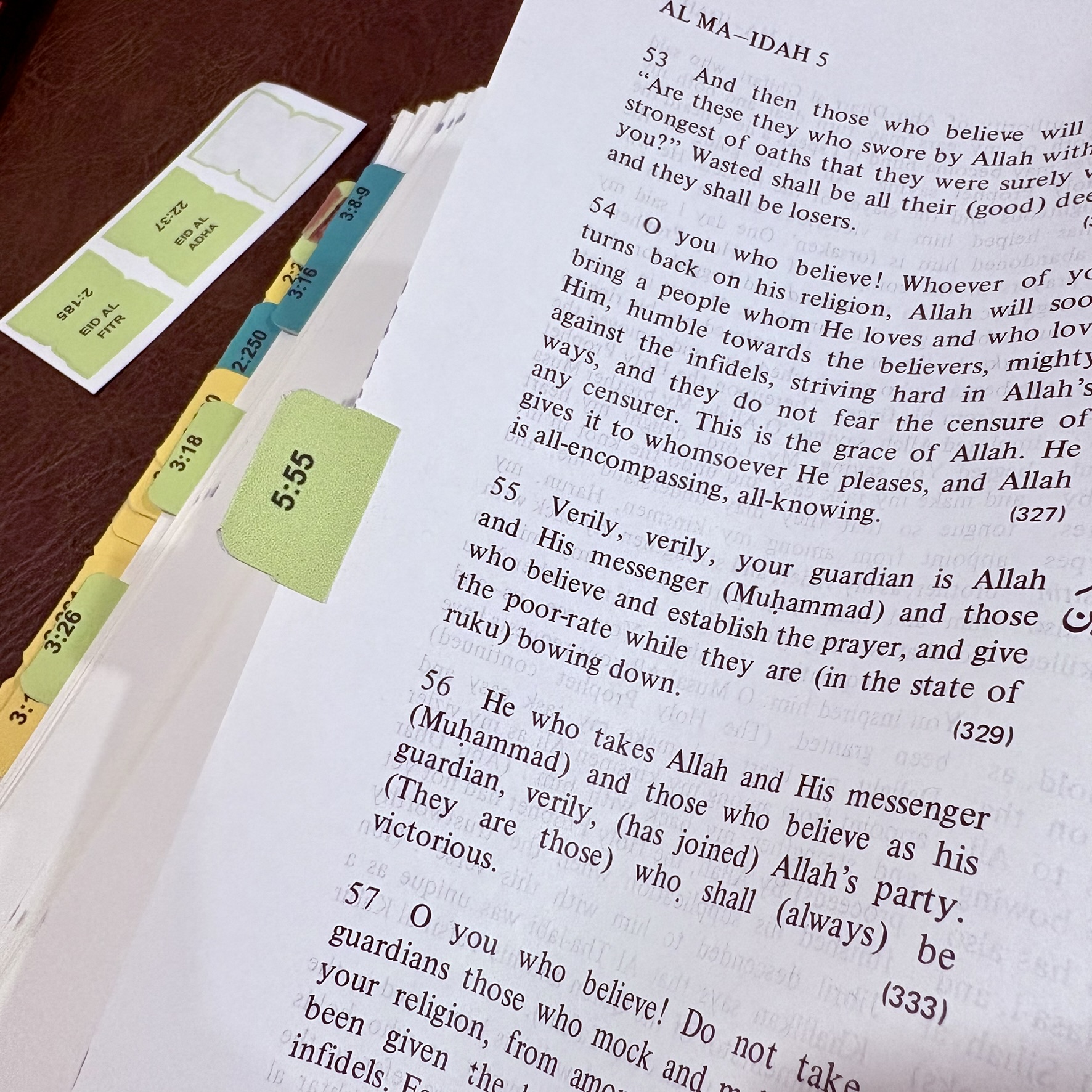 Shia Quran Journaling Tabs: Eid Ghadeer, Fitr, Mubahila, Adha, Wilayah, Tatheer