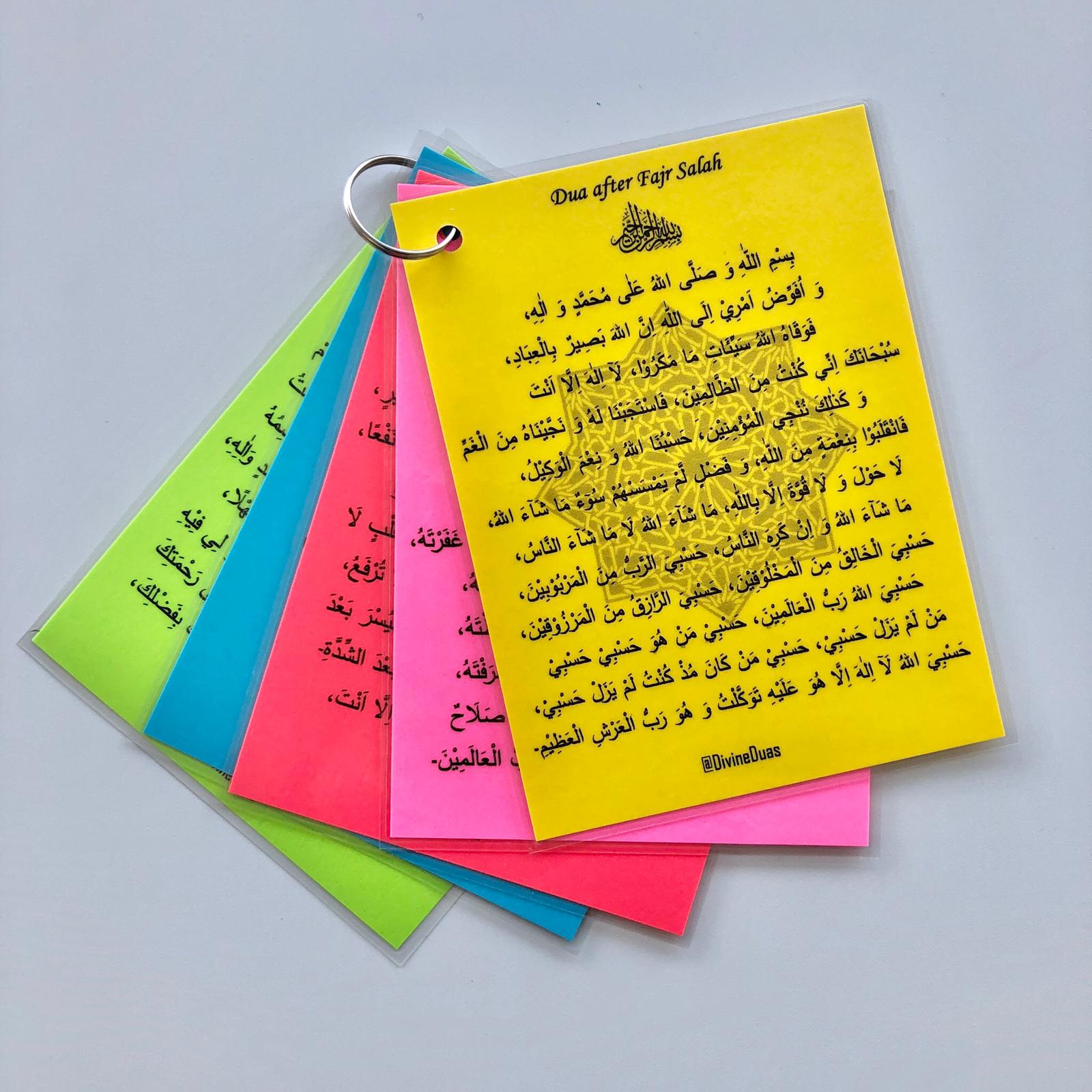 Duas after Salah, Short prayers after salah, Taqibaat Duas, Fajr Zohr Asr Maghrib Isha Dua, Dua Keyring Made in Canada