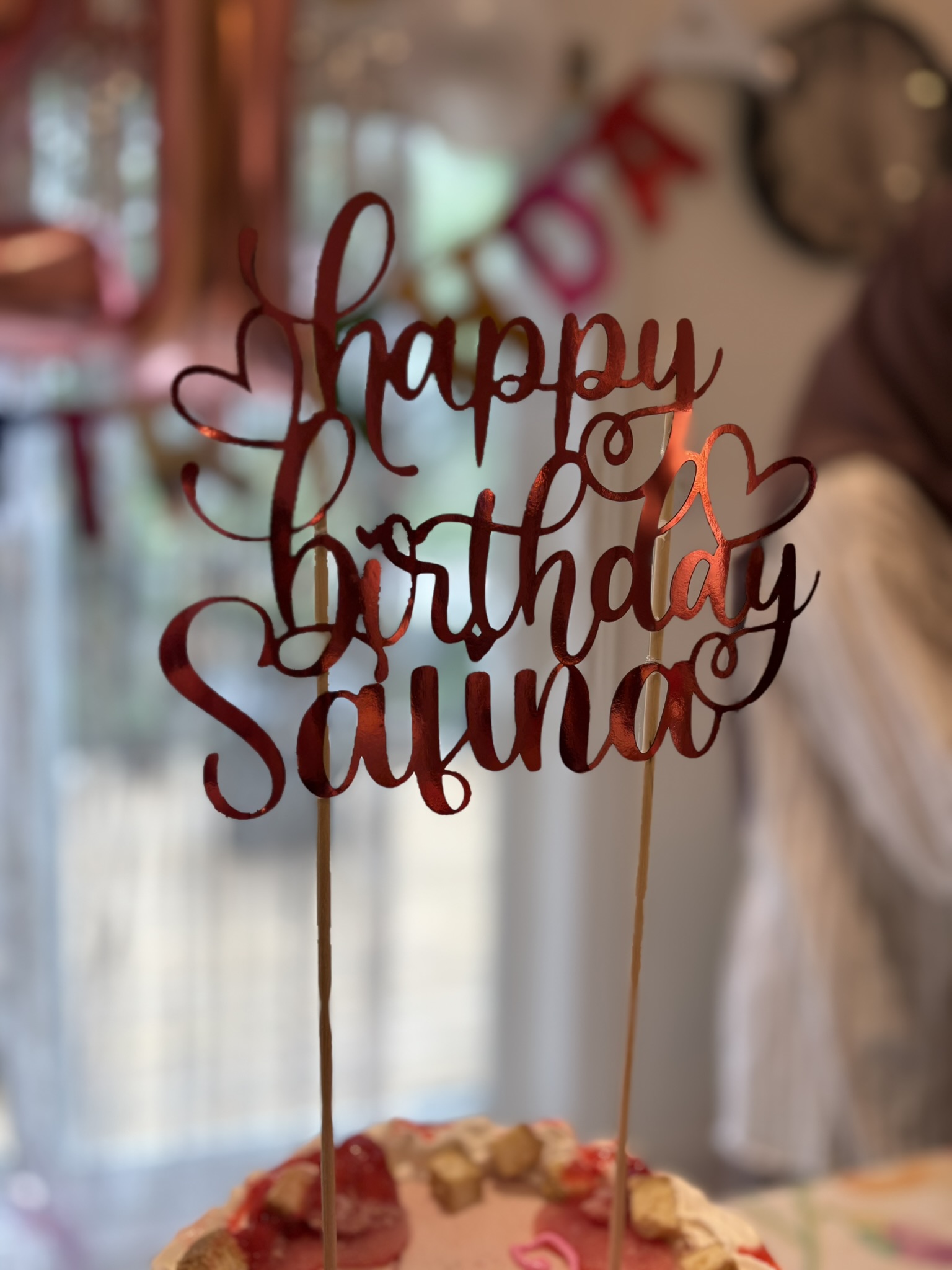 Happy Birthday Cake Topper with Custom Name – Personalized Cardstock Cake Decoration for Birthday Parties