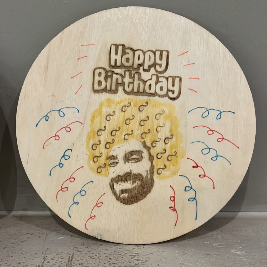 Custom Wooden Happy Birthday Plaque with Personalized Face – Unique Birthday Gift Keepsake