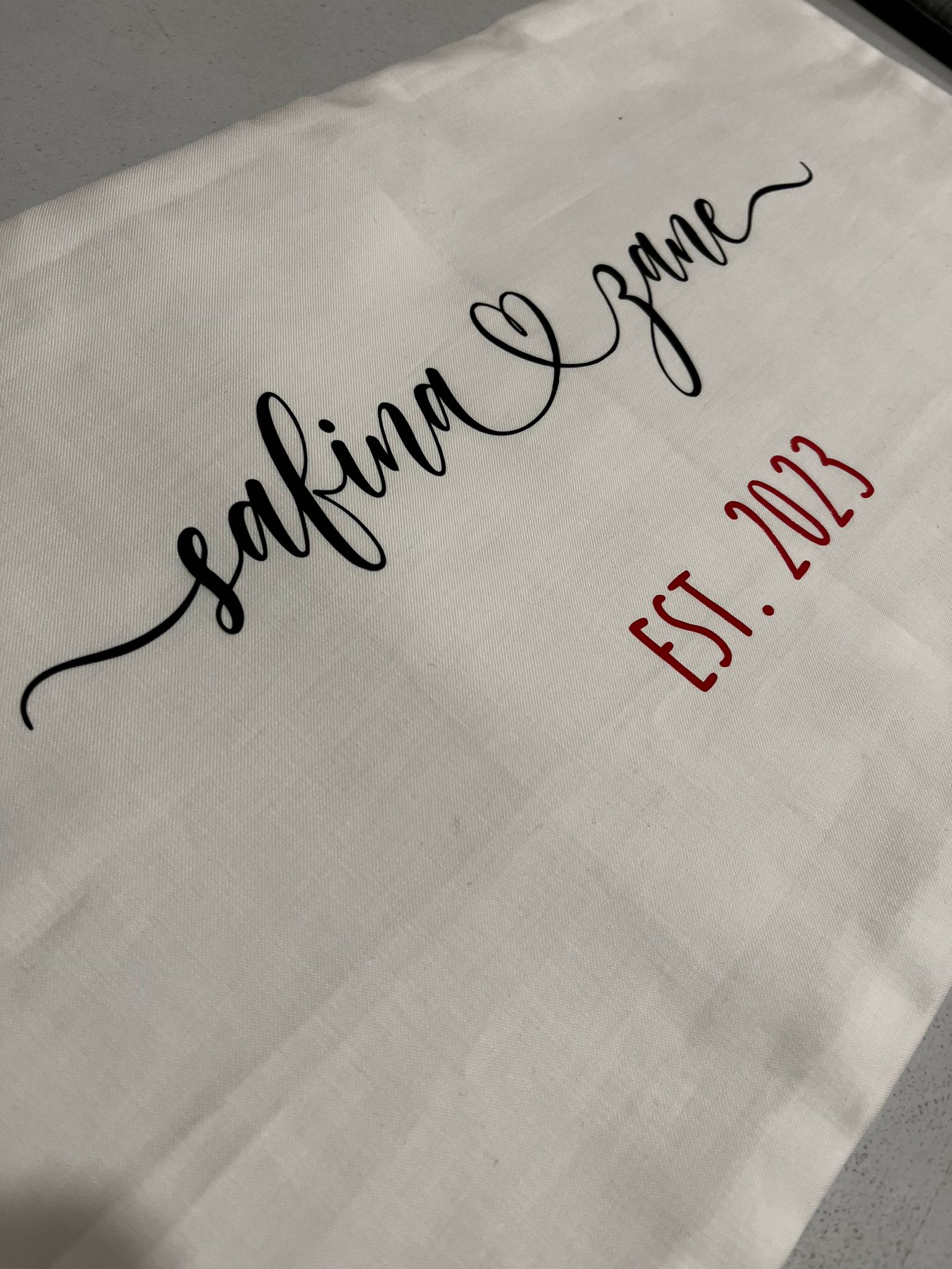 Custom Made New Couple Bed Pillow with Name and Date