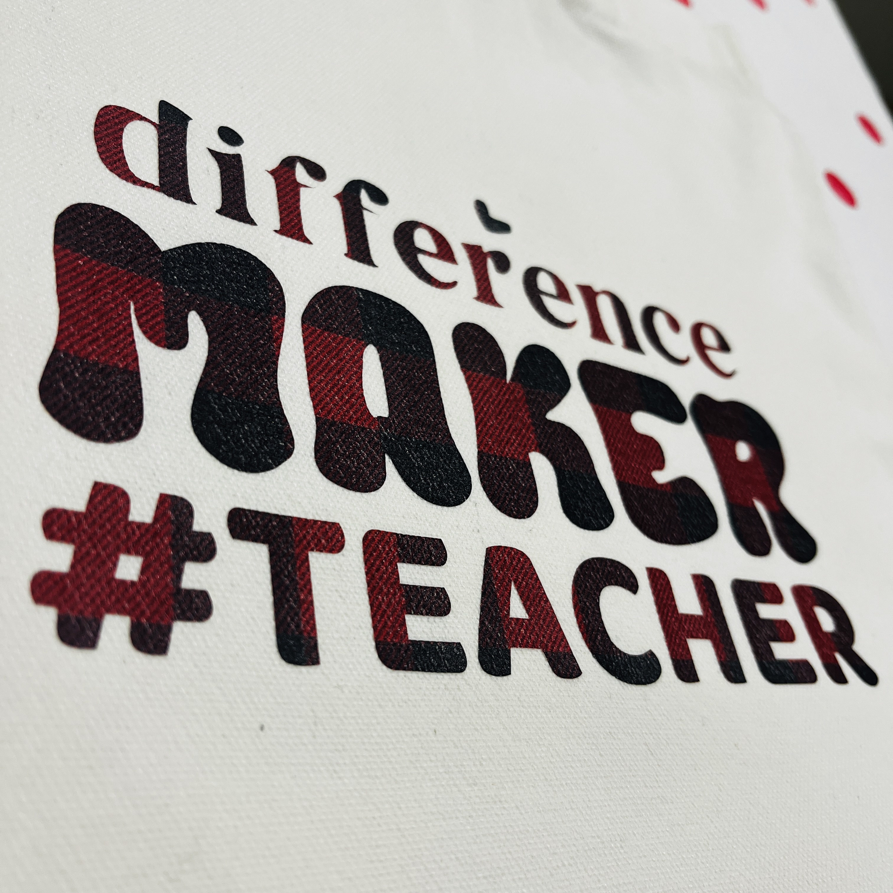 Difference Maker #Teacher Tote Bag – Inspirational Cotton Canvas Reusable Teacher Gift