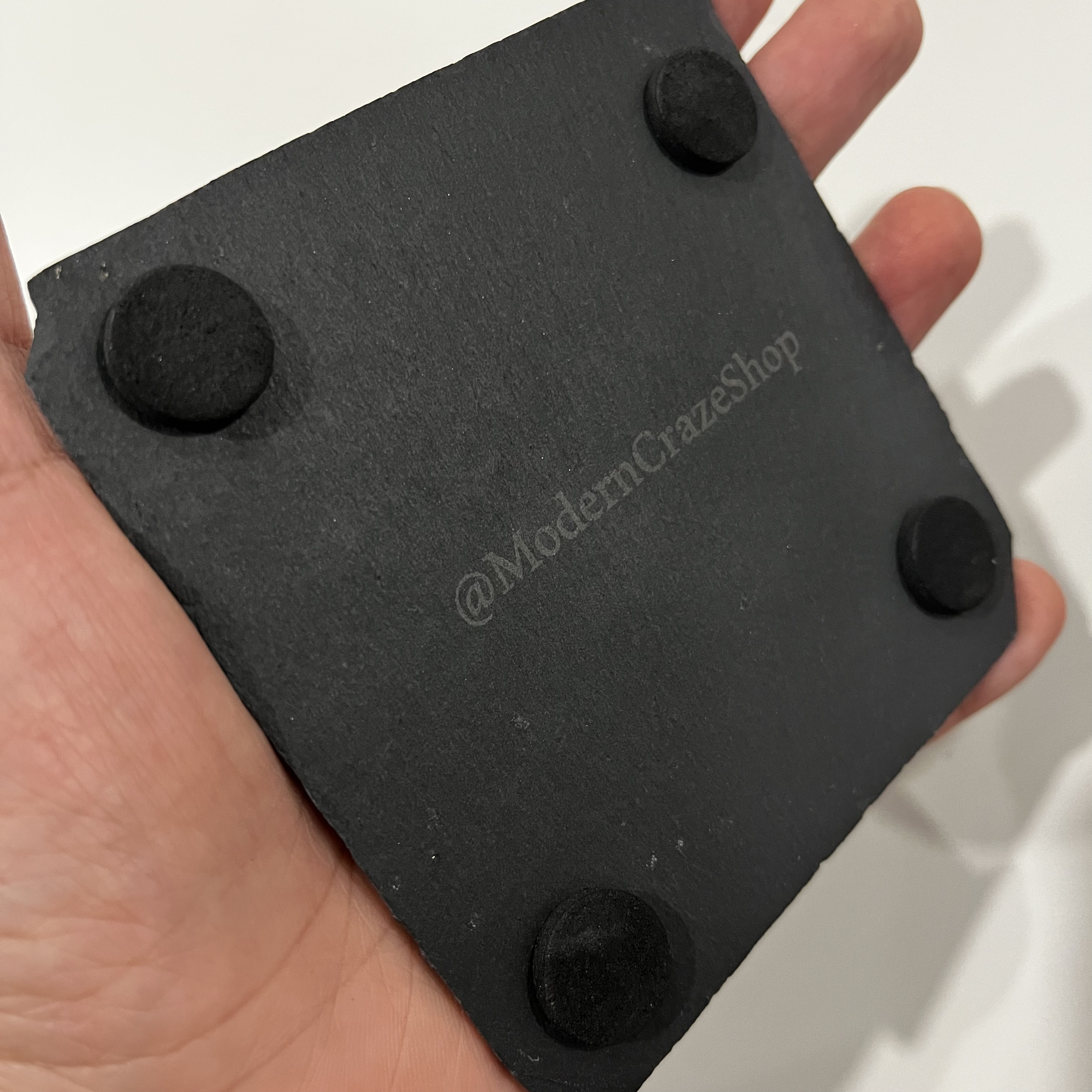 Engraved Monogrammed Rock Slate Coasters