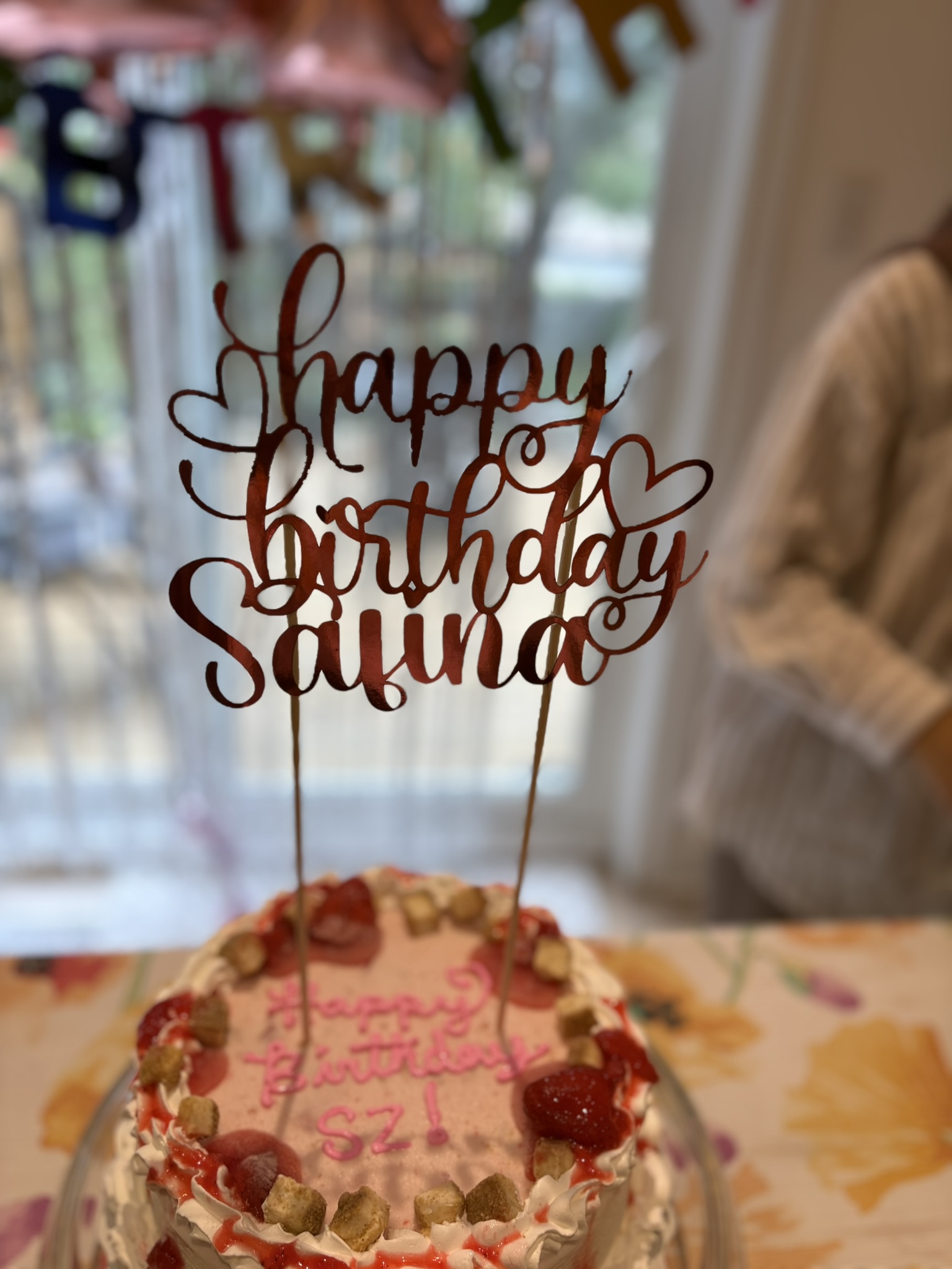 Happy Birthday Cake Topper with Custom Name – Personalized Cardstock Cake Decoration for Birthday Parties