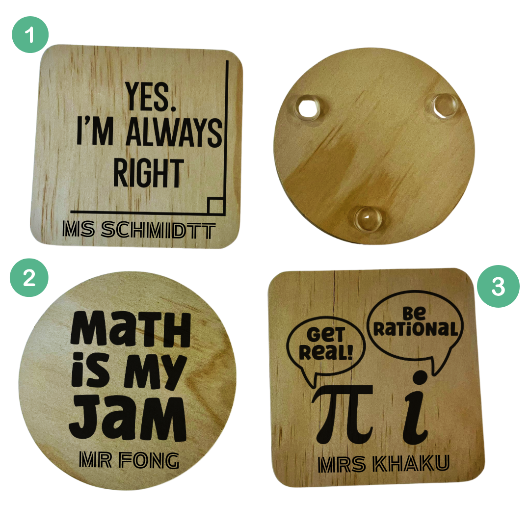 Custom Engraved Coasters for Math Teacher
