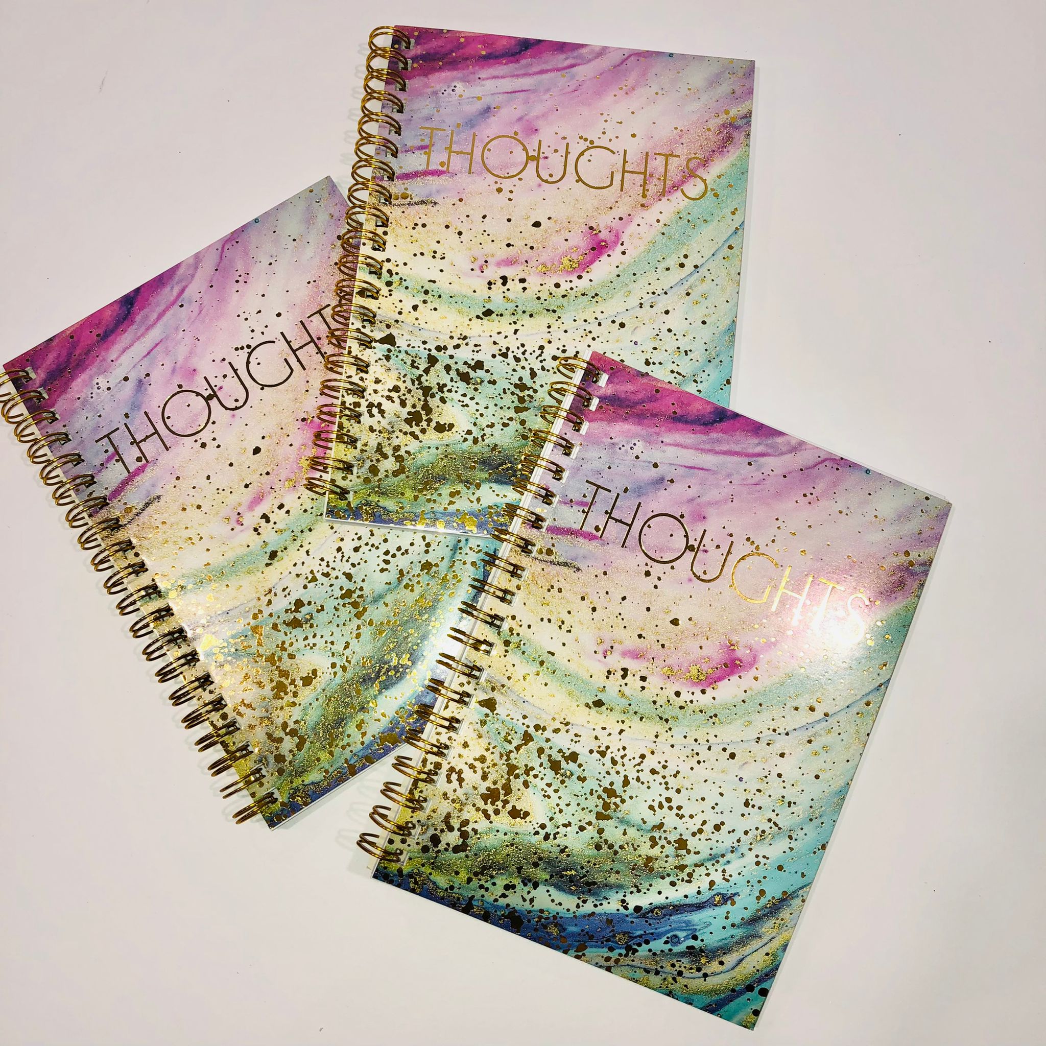 Personalized Gold Embossed Password Note book, Custom Name Vinyl Decal Thoughts Book, Personalised Journal Tracker Book for her