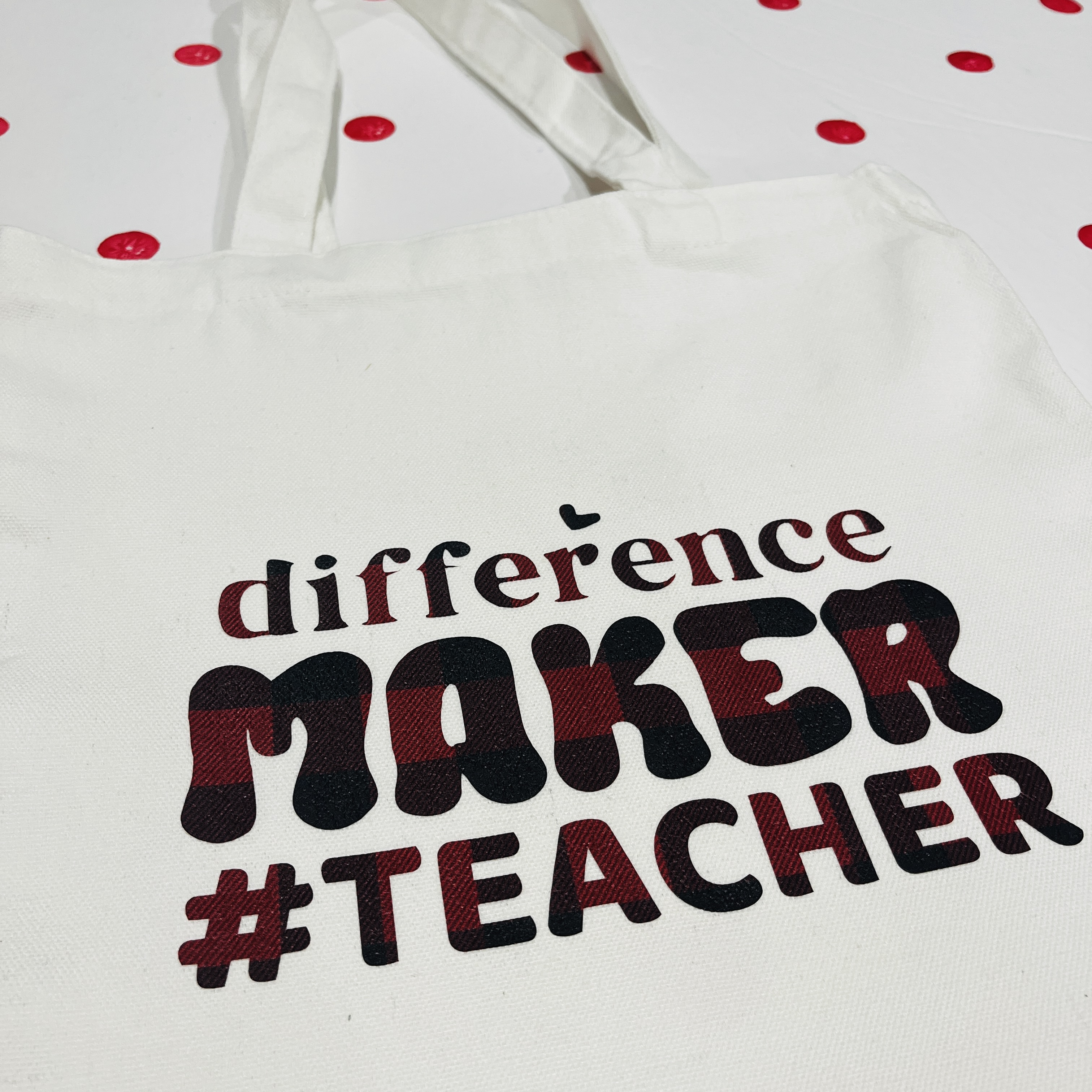 Difference Maker #Teacher Tote Bag – Inspirational Cotton Canvas Reusable Teacher Gift