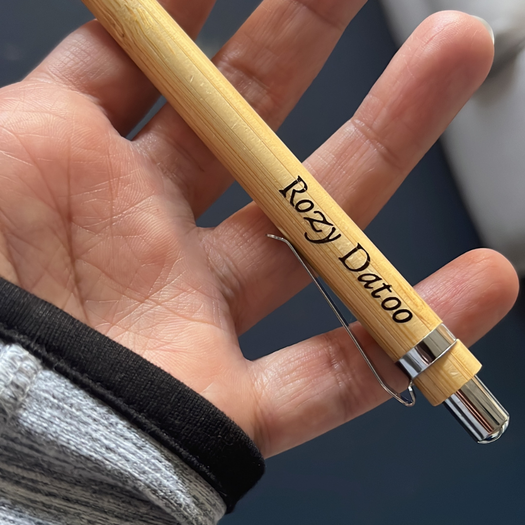 Custom Name Engraved Pen Gifts in Velvet Pouch