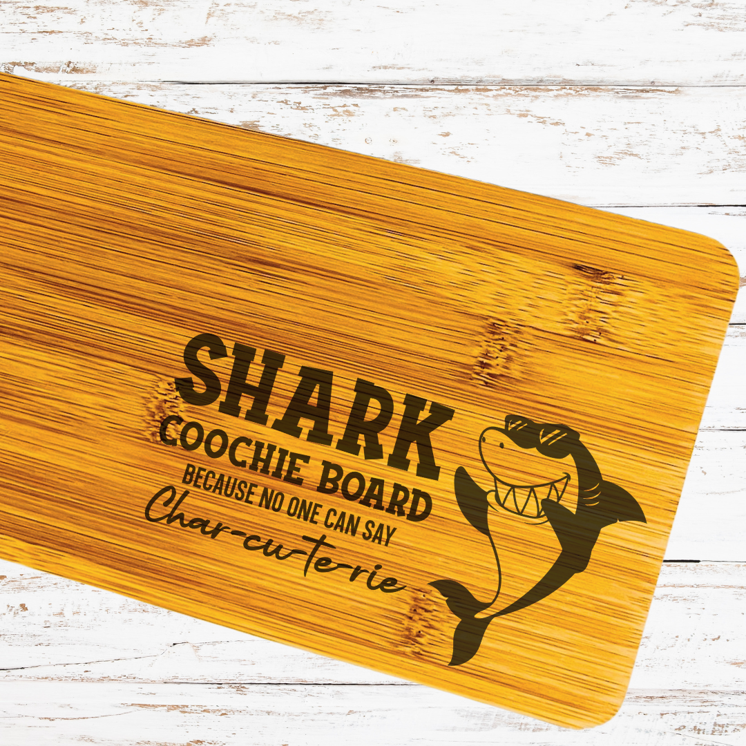 Funny Shark-cuterie Laser Engraved Charcuterie Serving Board Gift