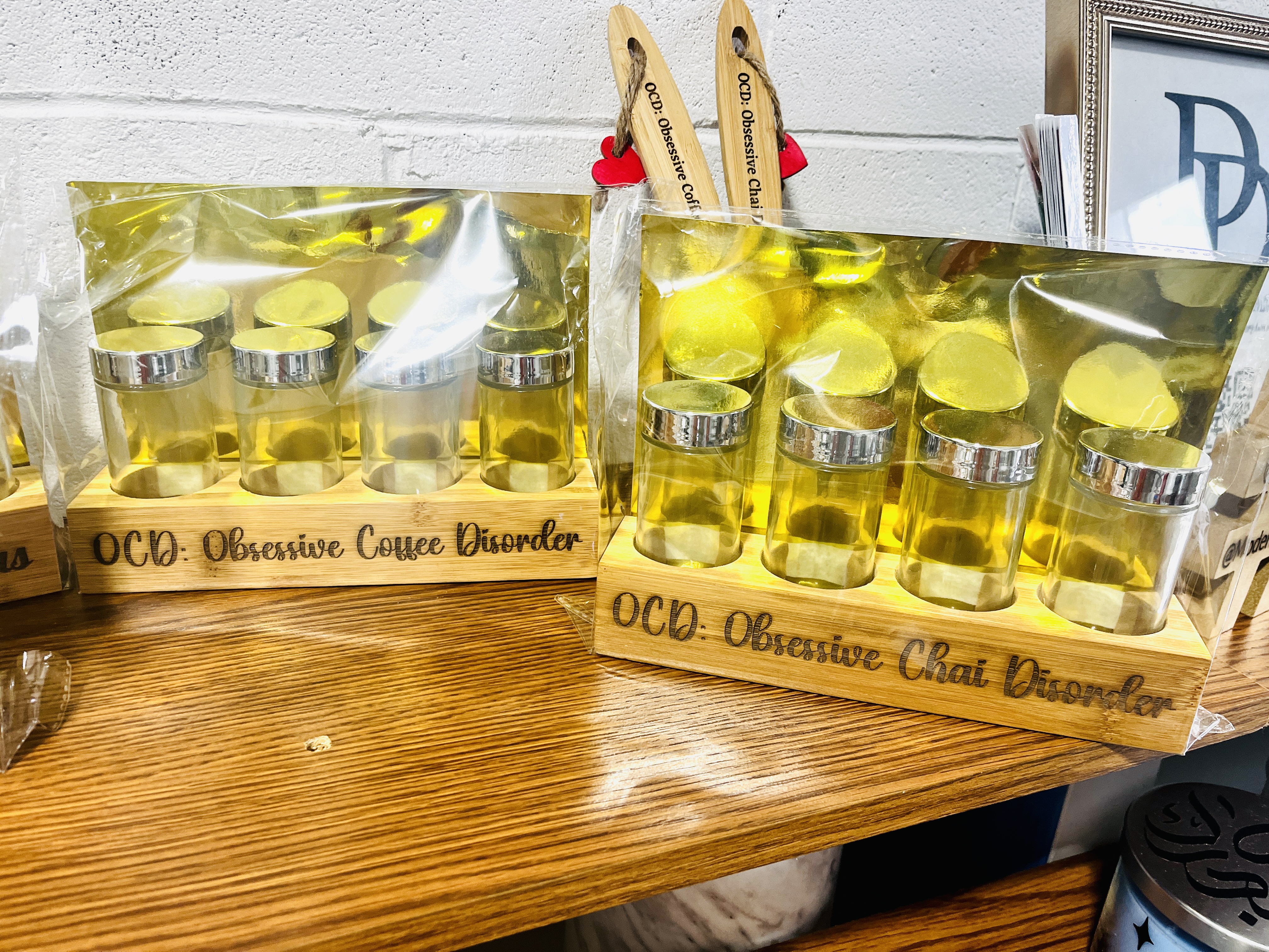 Engraved Coffee Condiment Jar Set, Obsessive Coffee Disorder OCD